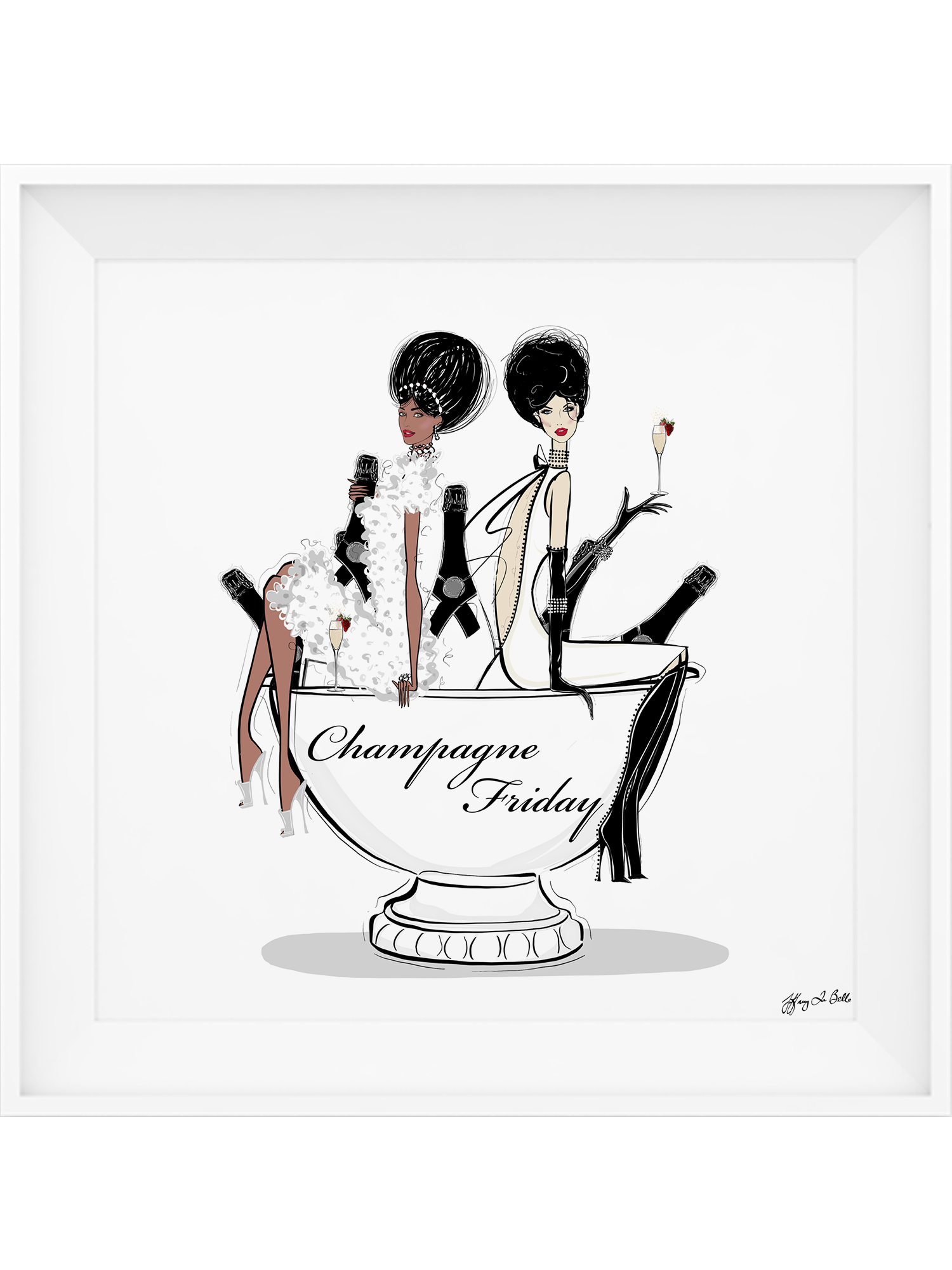 Champagne Friday - Illustration - Limited Edition Print - Tiffany La Belle