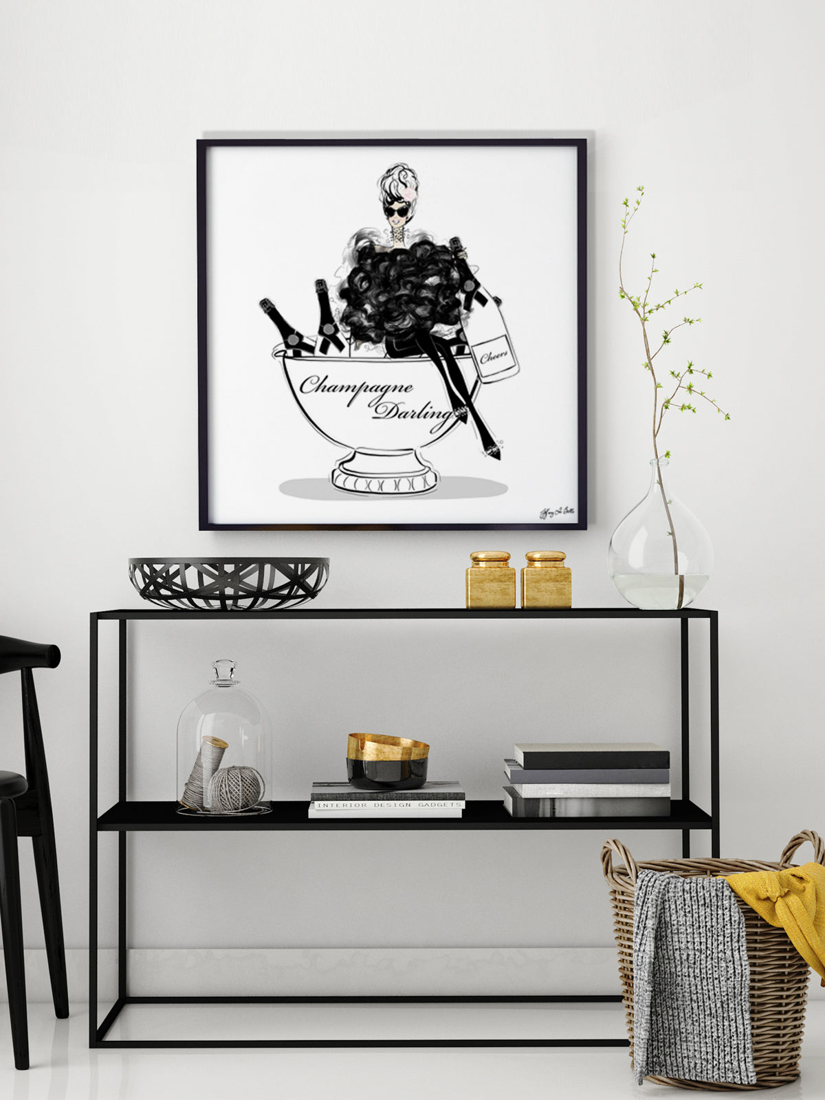 Champagne Darling - Illustration - Limited Edition Print - Tiffany La Belle