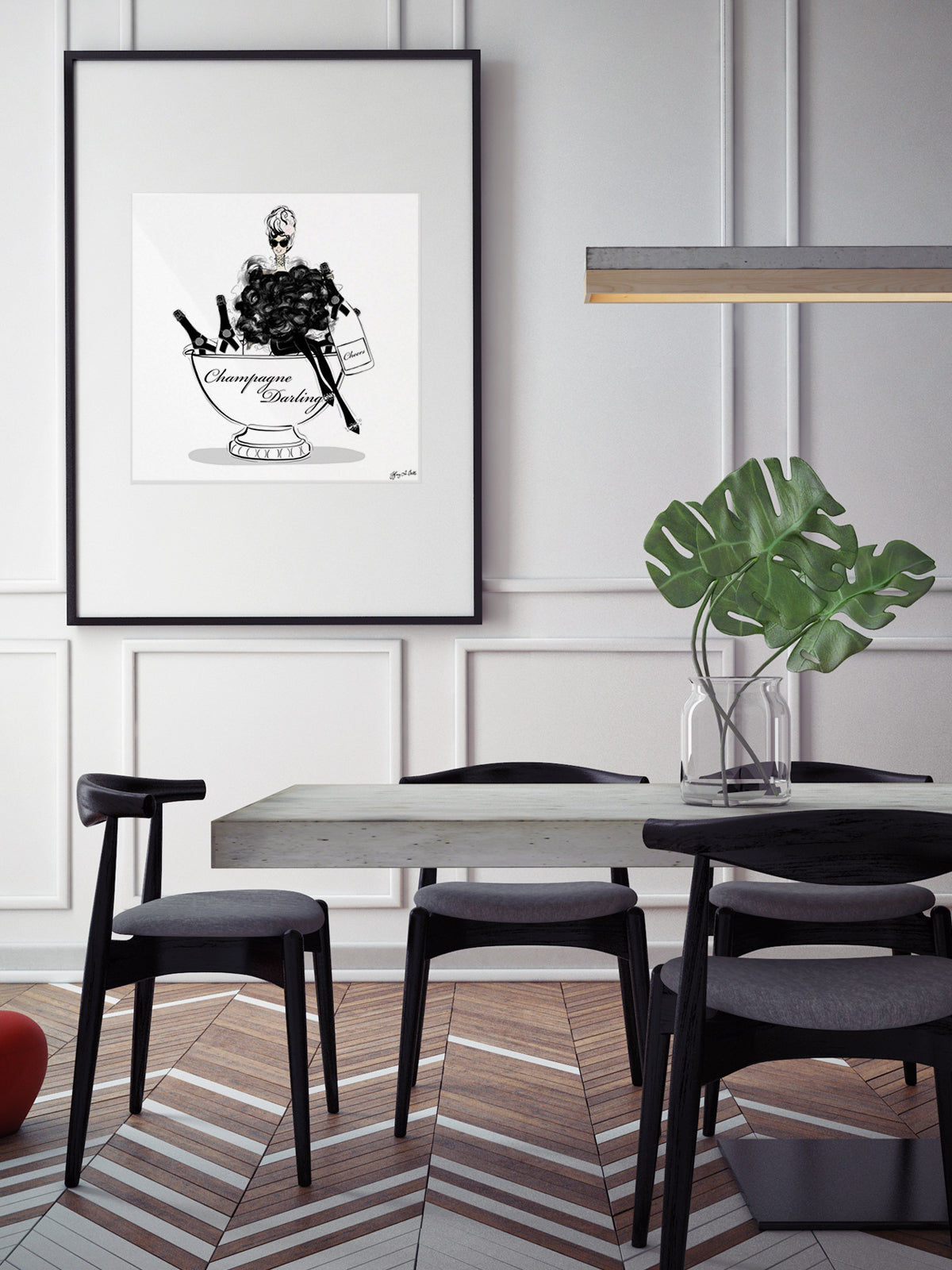 Champagne Darling - Illustration - Limited Edition Print - Tiffany La Belle