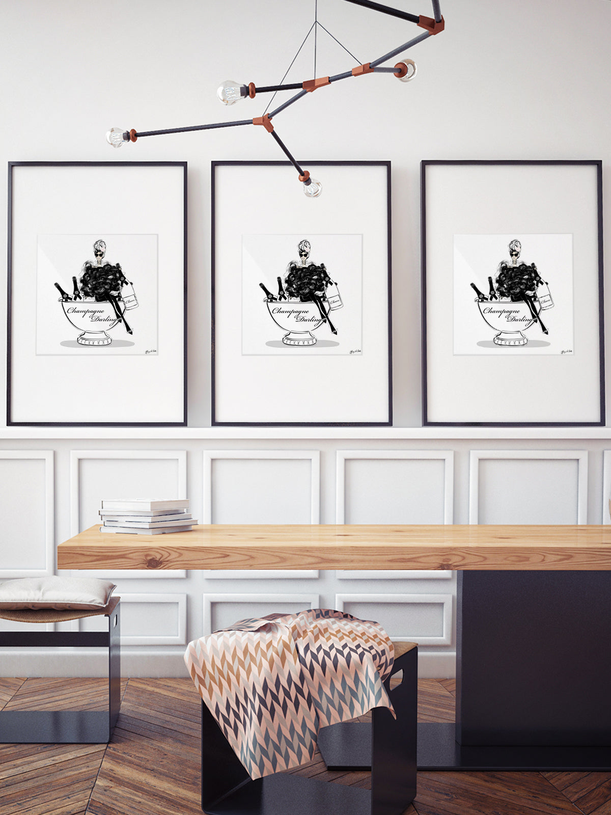 Champagne Darling - Illustration - Limited Edition Print - Tiffany La Belle