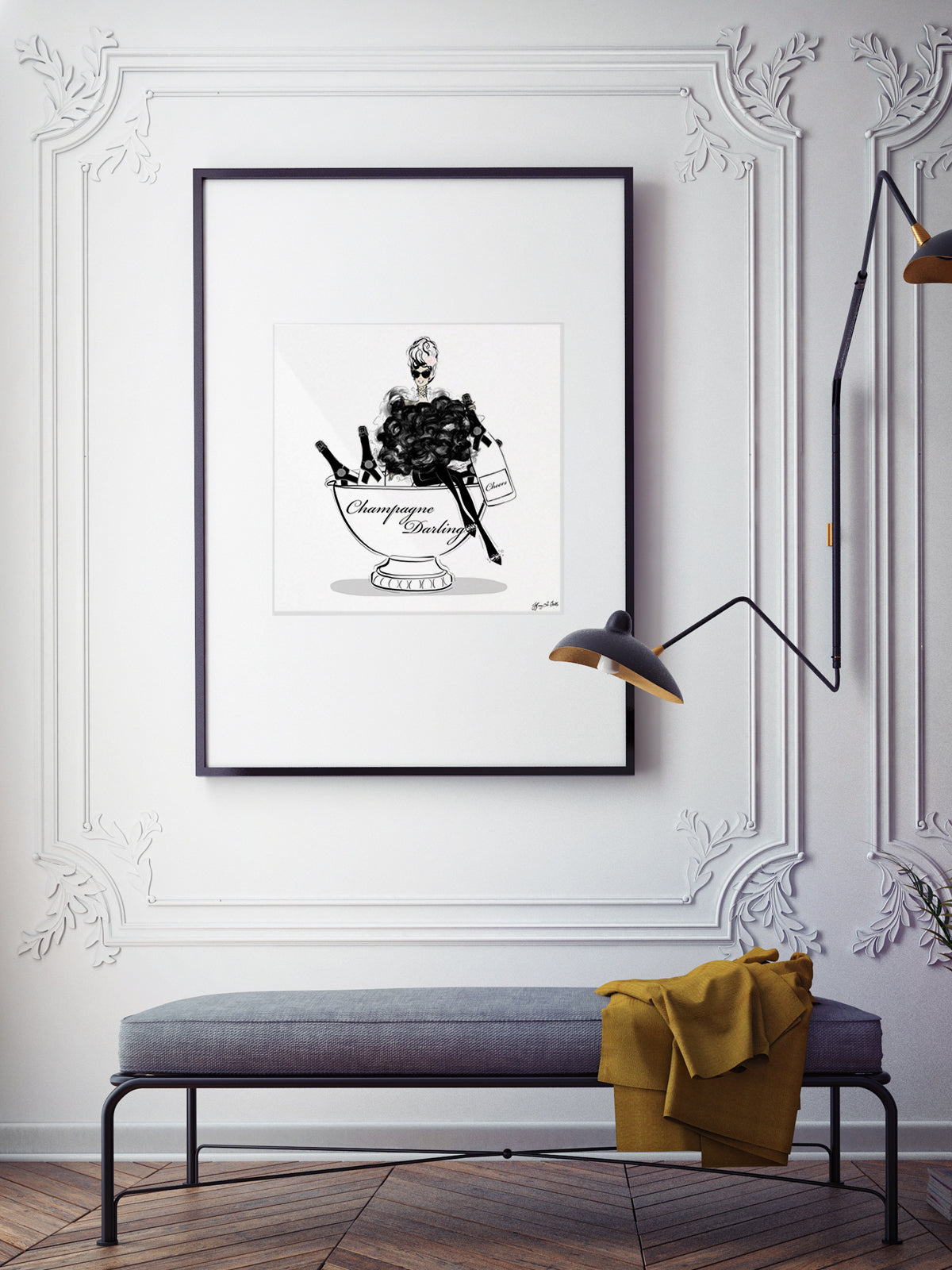 Champagne Darling - Illustration - Limited Edition Print - Tiffany La Belle