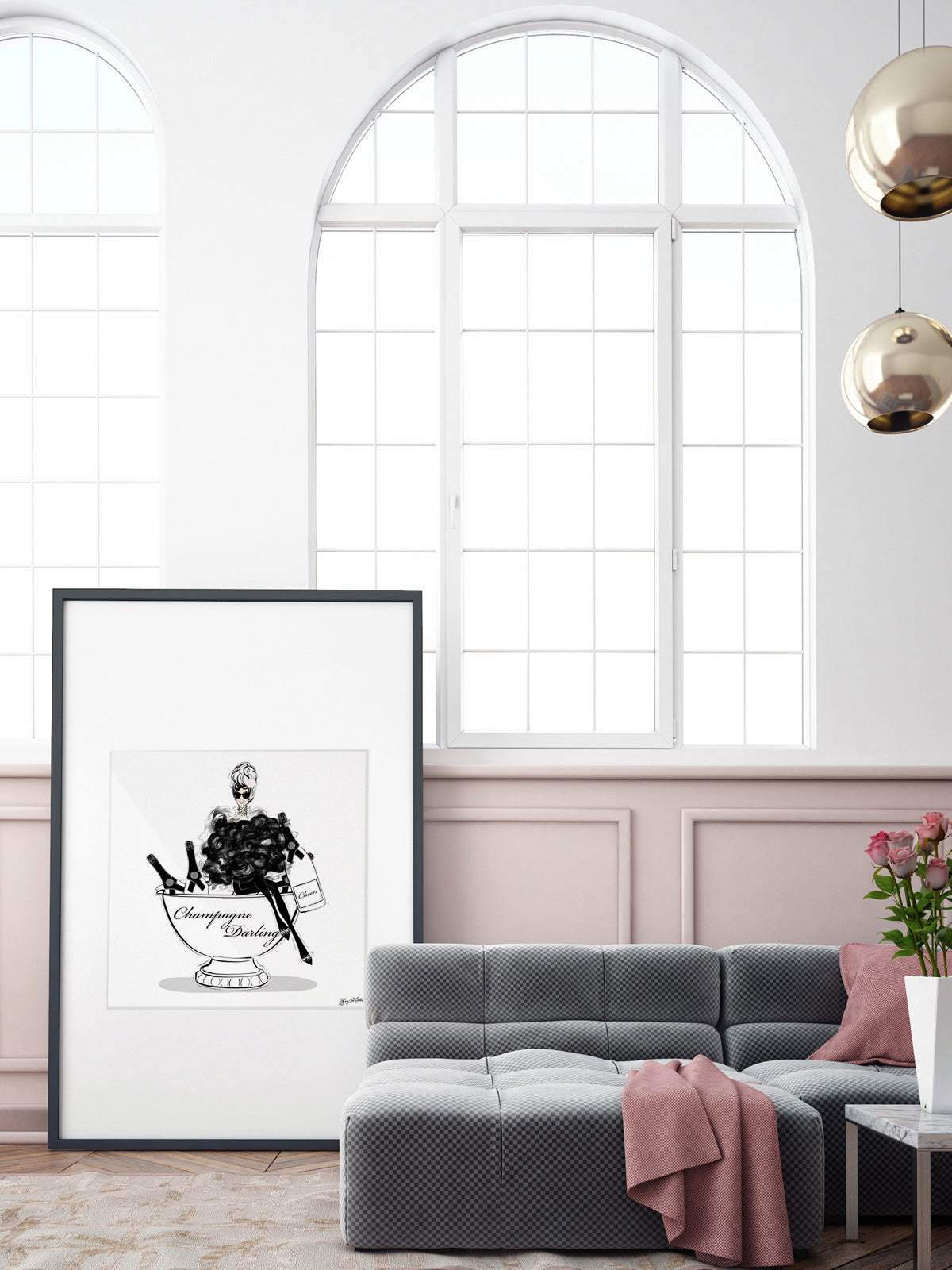 Champagne Darling - Illustration - Limited Edition Print - Tiffany La Belle