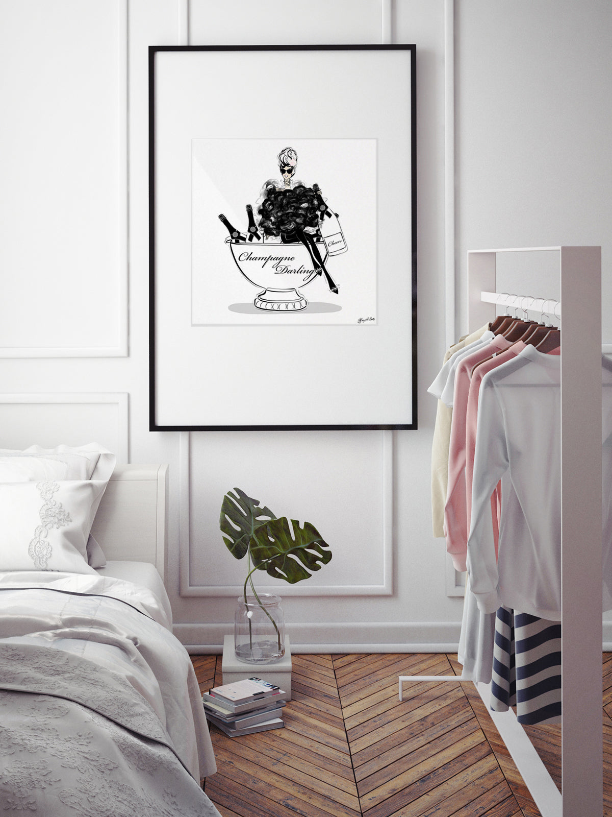 Champagne Darling - Illustration - Limited Edition Print - Tiffany La Belle