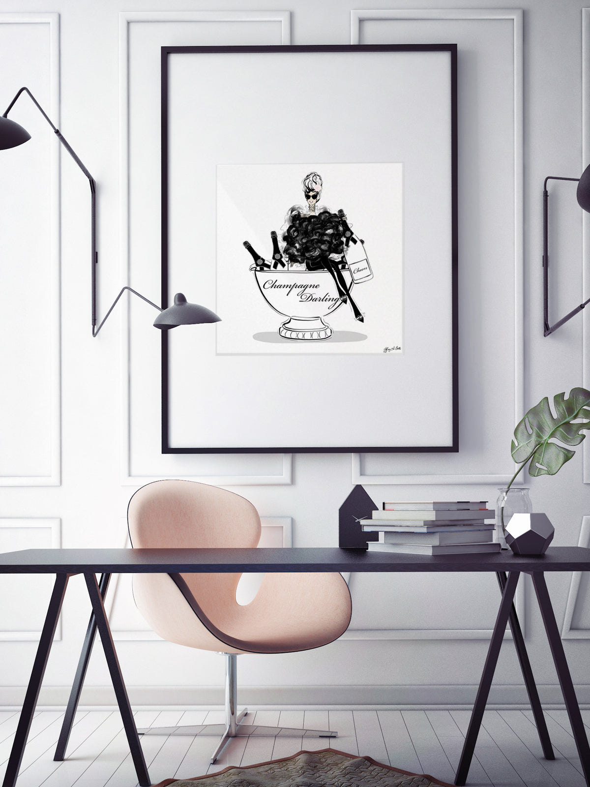 Champagne Darling - Illustration - Limited Edition Print - Tiffany La Belle