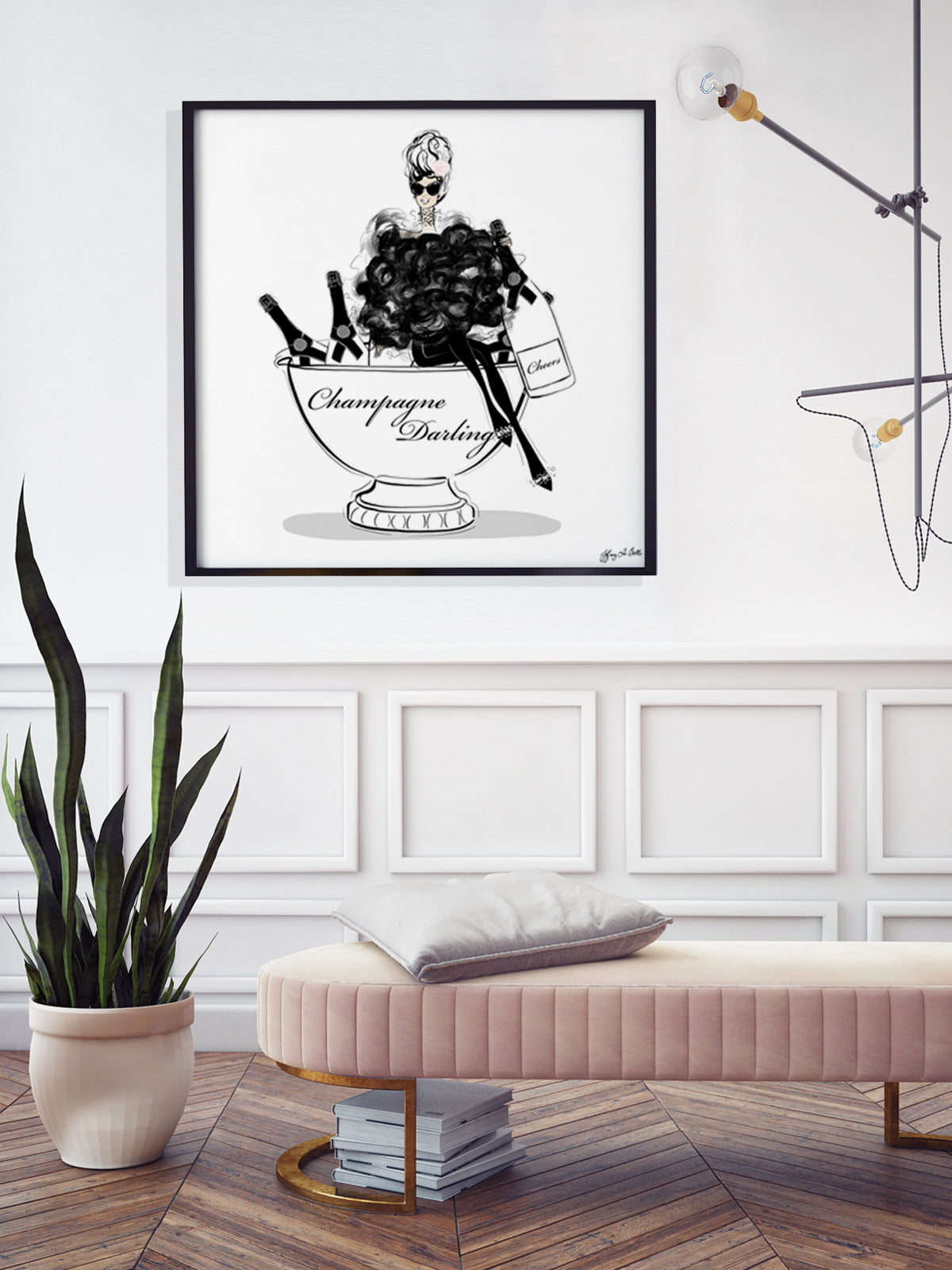 Champagne Darling - Illustration - Limited Edition Print - Tiffany La Belle