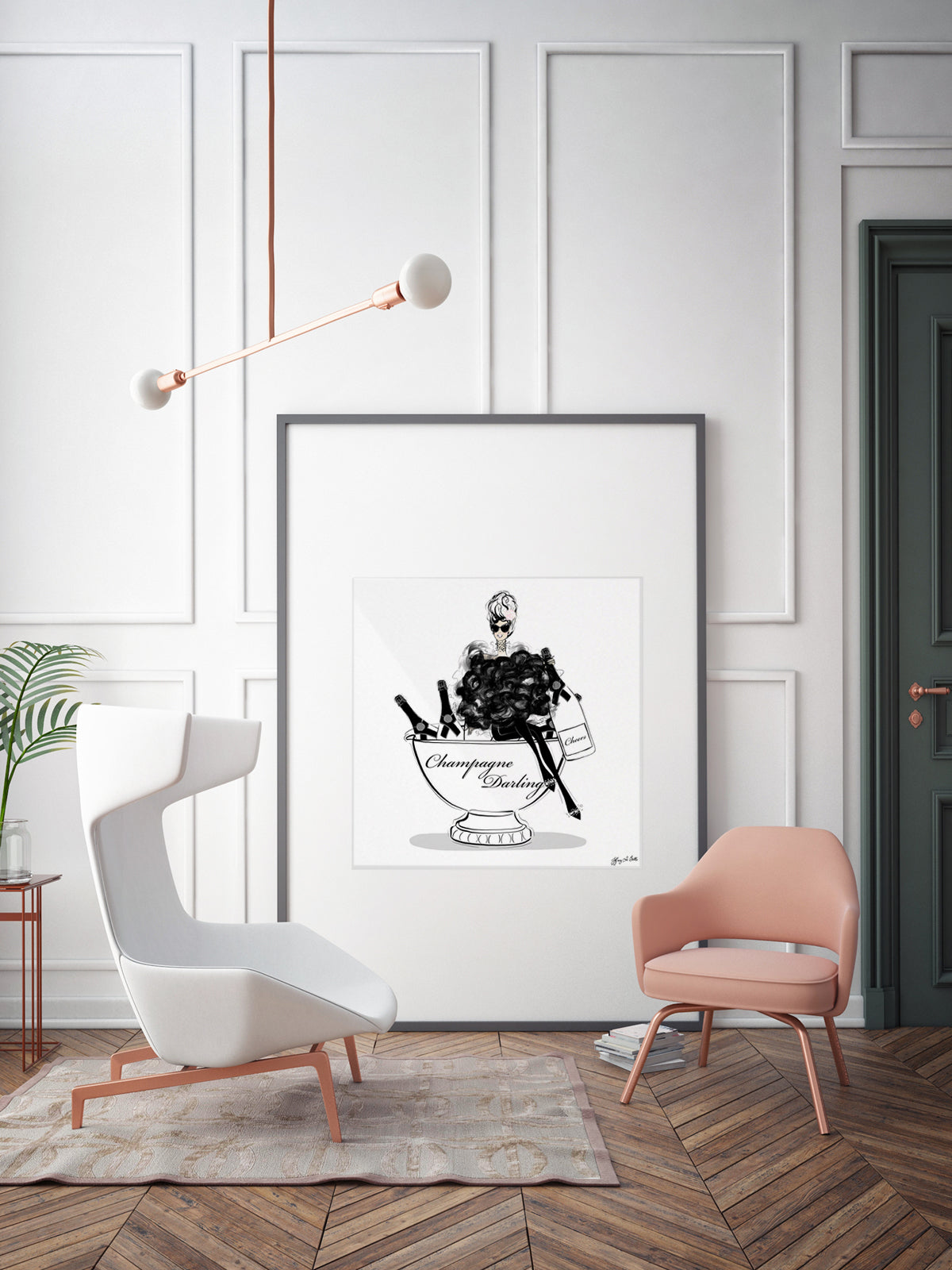 Champagne Darling - Illustration - Limited Edition Print - Tiffany La Belle