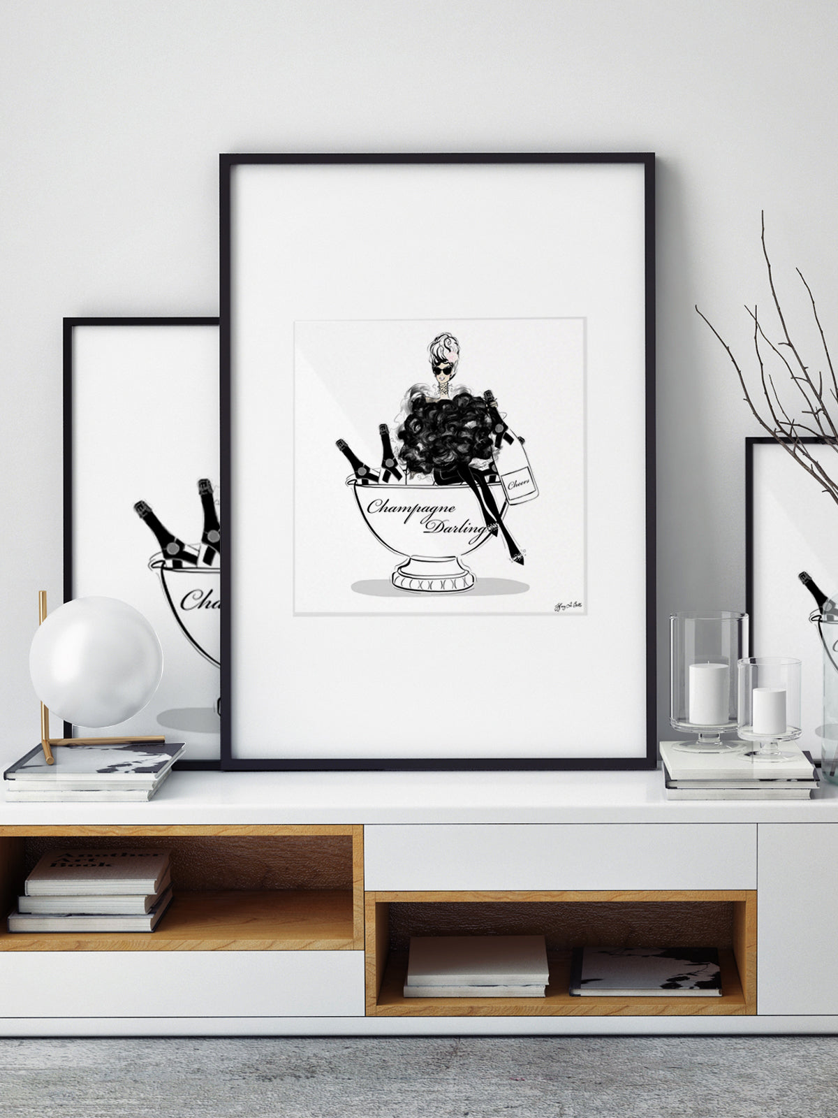 Champagne Darling - Illustration - Limited Edition Print - Tiffany La Belle