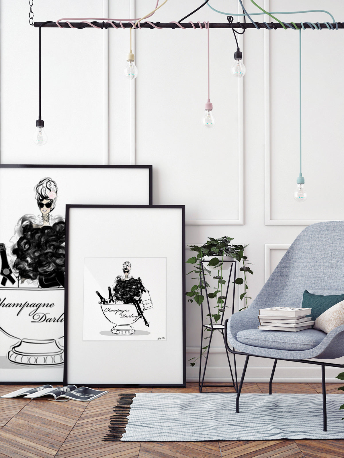 Champagne Darling - Illustration - Limited Edition Print - Tiffany La Belle