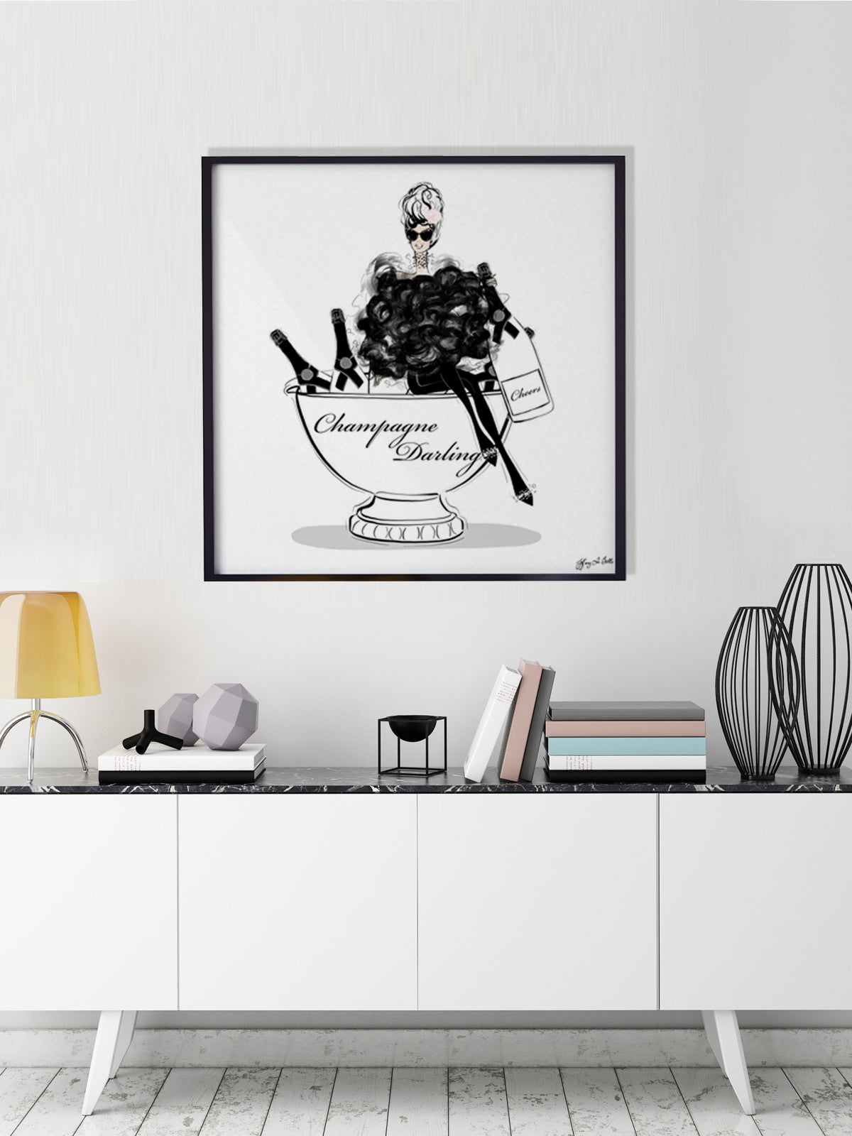 Champagne Darling - Illustration - Limited Edition Print - Tiffany La Belle