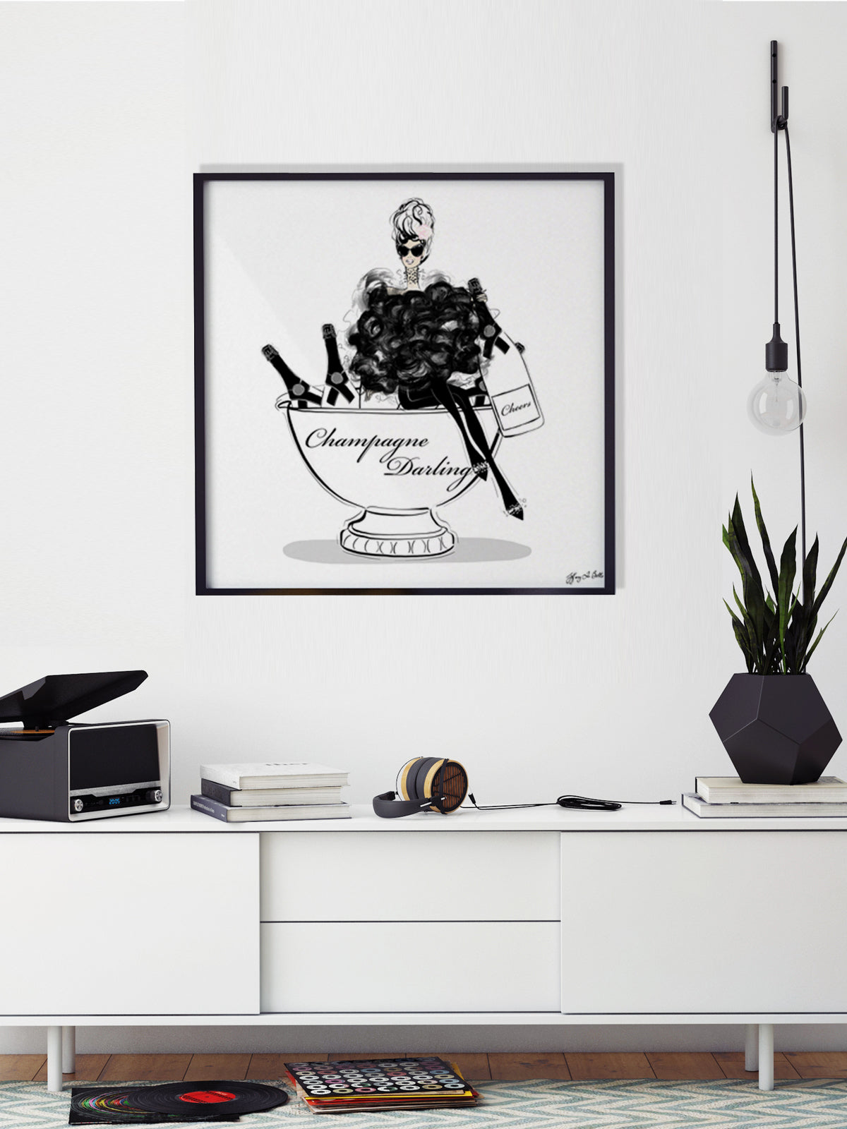 Champagne Darling - Illustration - Limited Edition Print - Tiffany La Belle