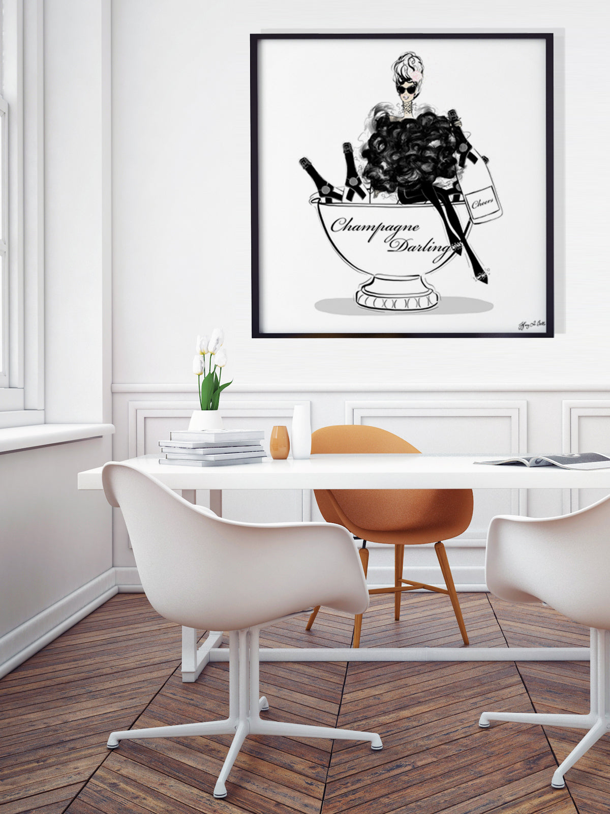 Champagne Darling - Illustration - Limited Edition Print - Tiffany La Belle