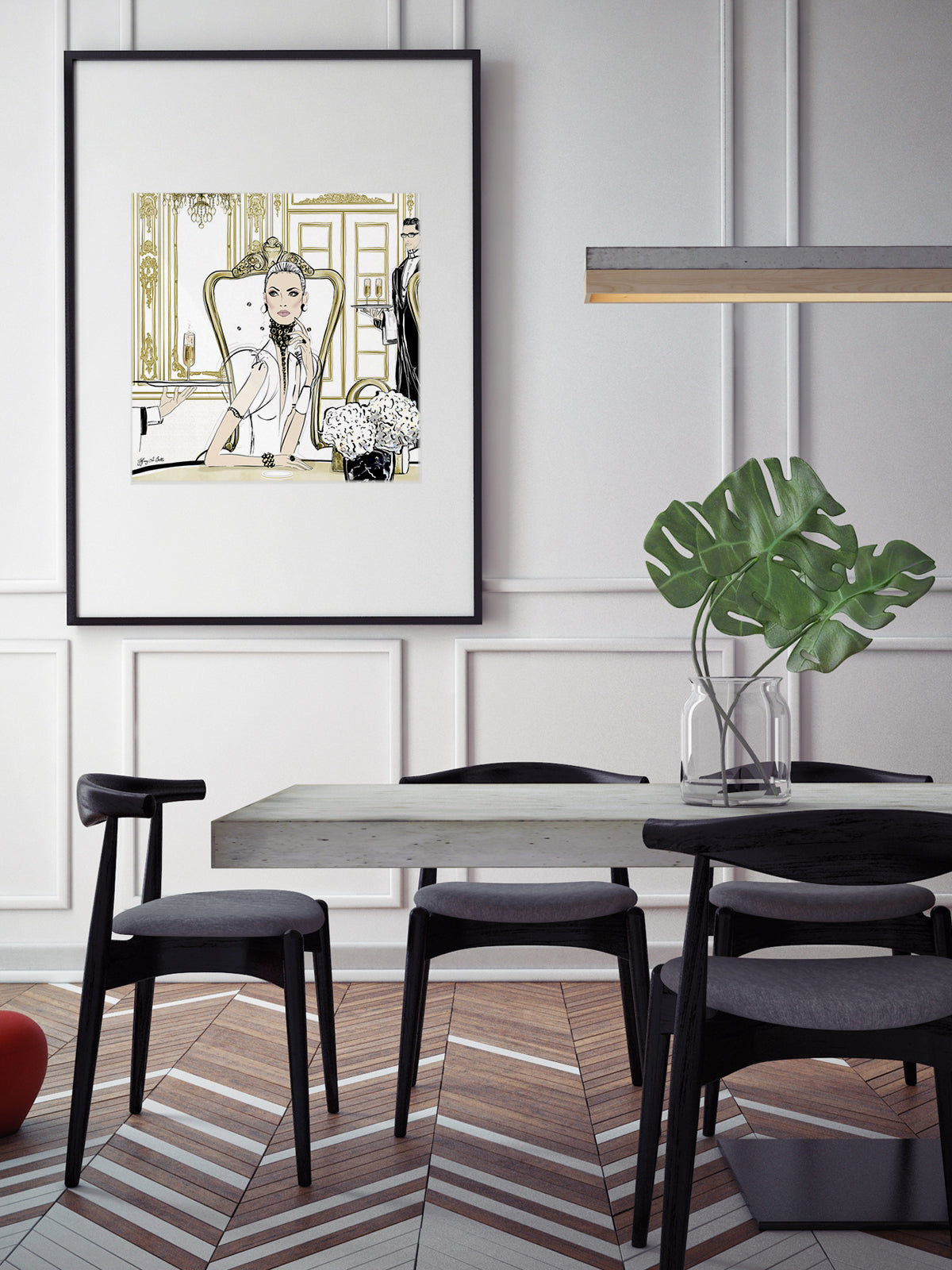 Champagne Dining - Illustration - Limited Edition Print - Tiffany La Belle