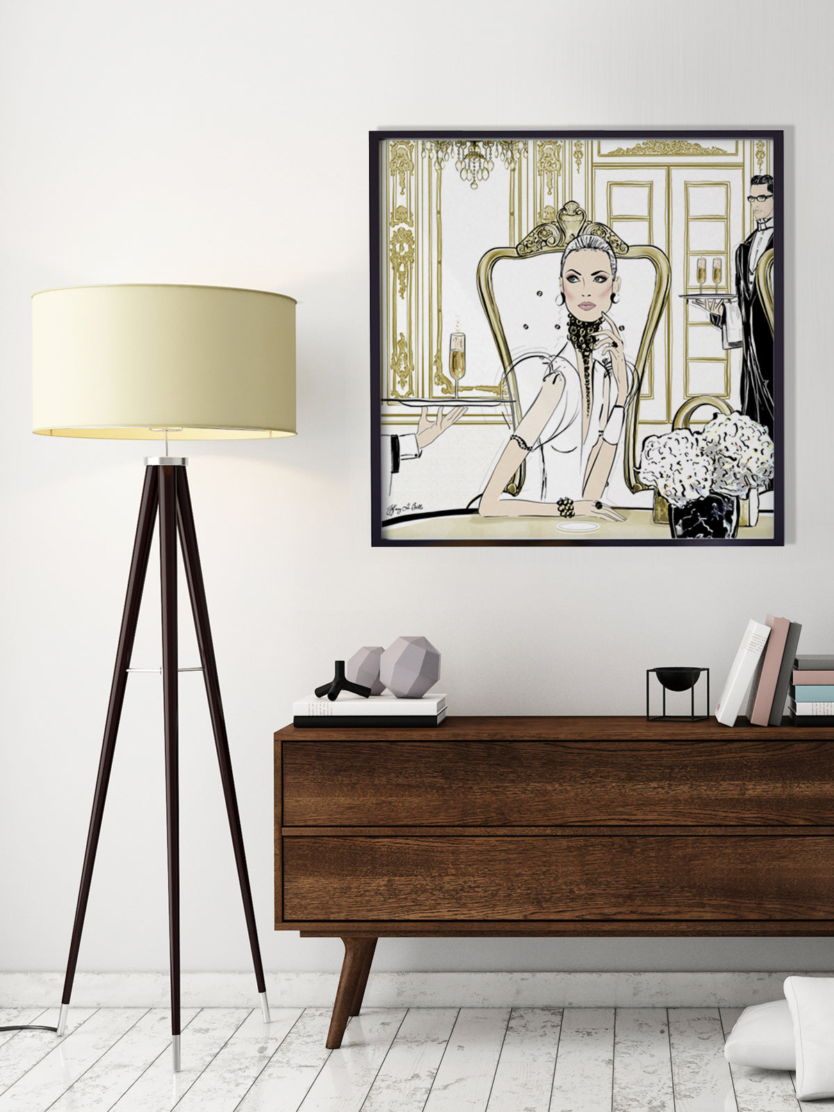 Champagne Dining - Illustration - Limited Edition Print - Tiffany La Belle