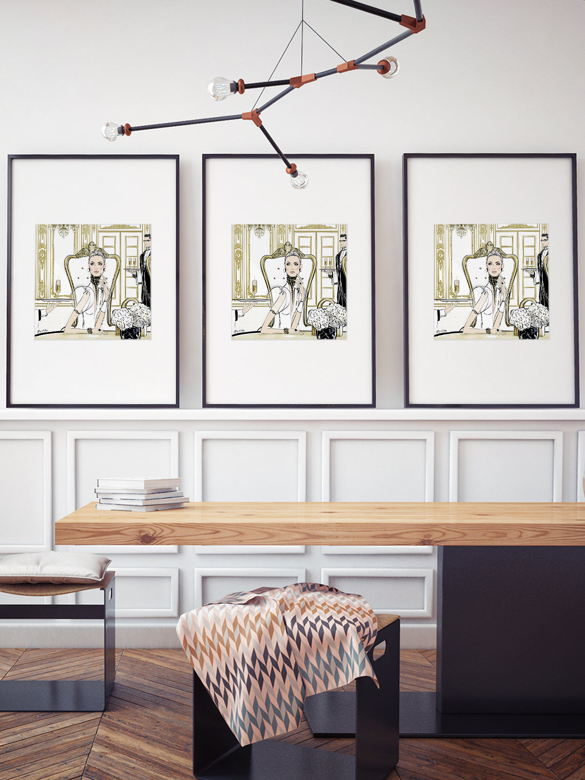 Champagne Dining - Illustration - Limited Edition Print - Tiffany La Belle