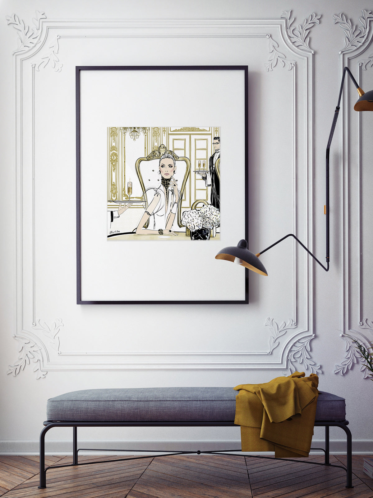 Champagne Dining - Illustration - Limited Edition Print - Tiffany La Belle
