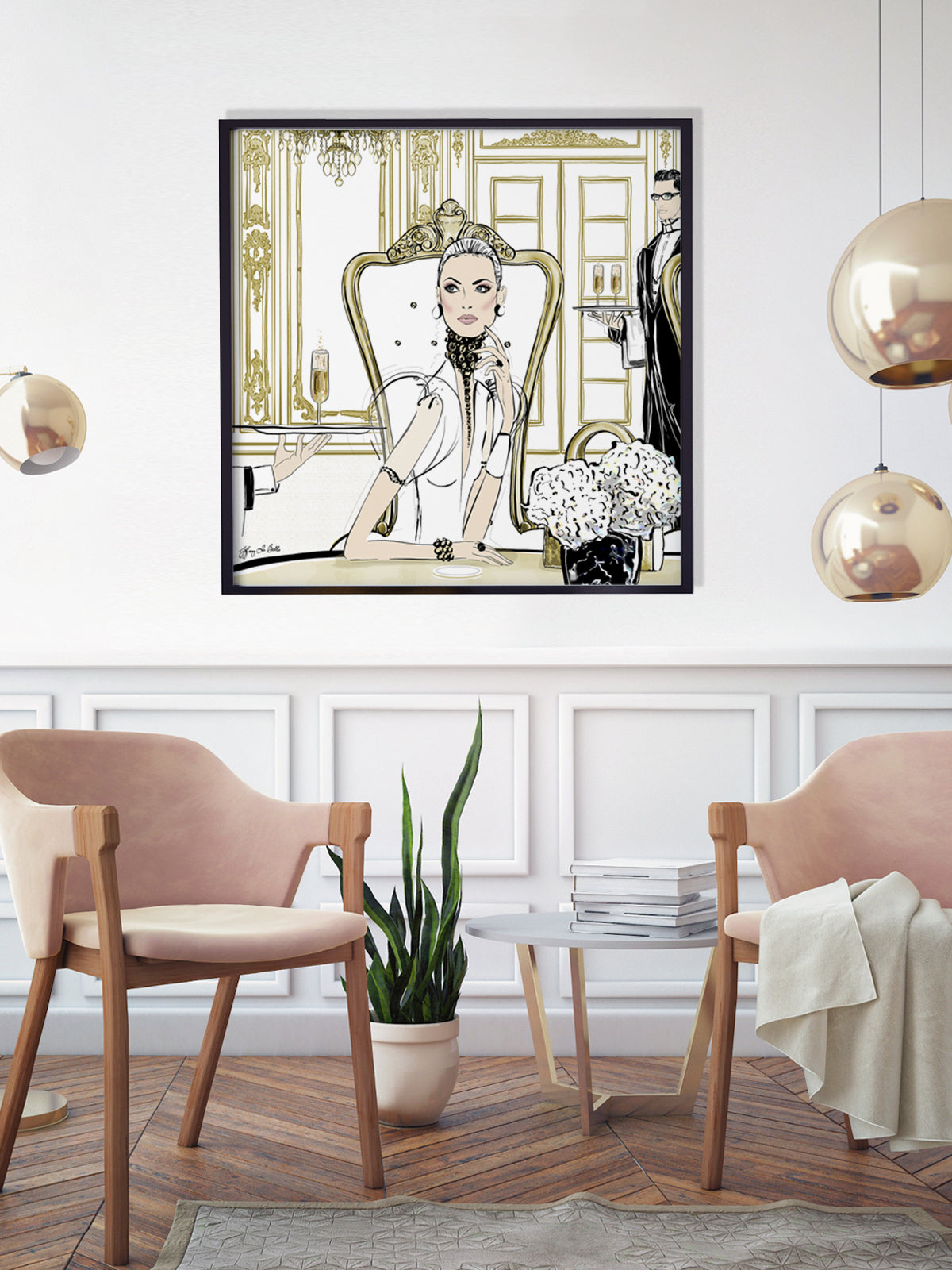 Champagne Dining - Illustration - Limited Edition Print - Tiffany La Belle