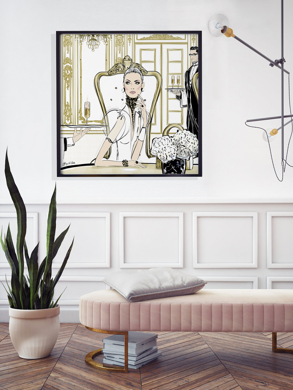 Champagne Dining - Illustration - Limited Edition Print - Tiffany La Belle