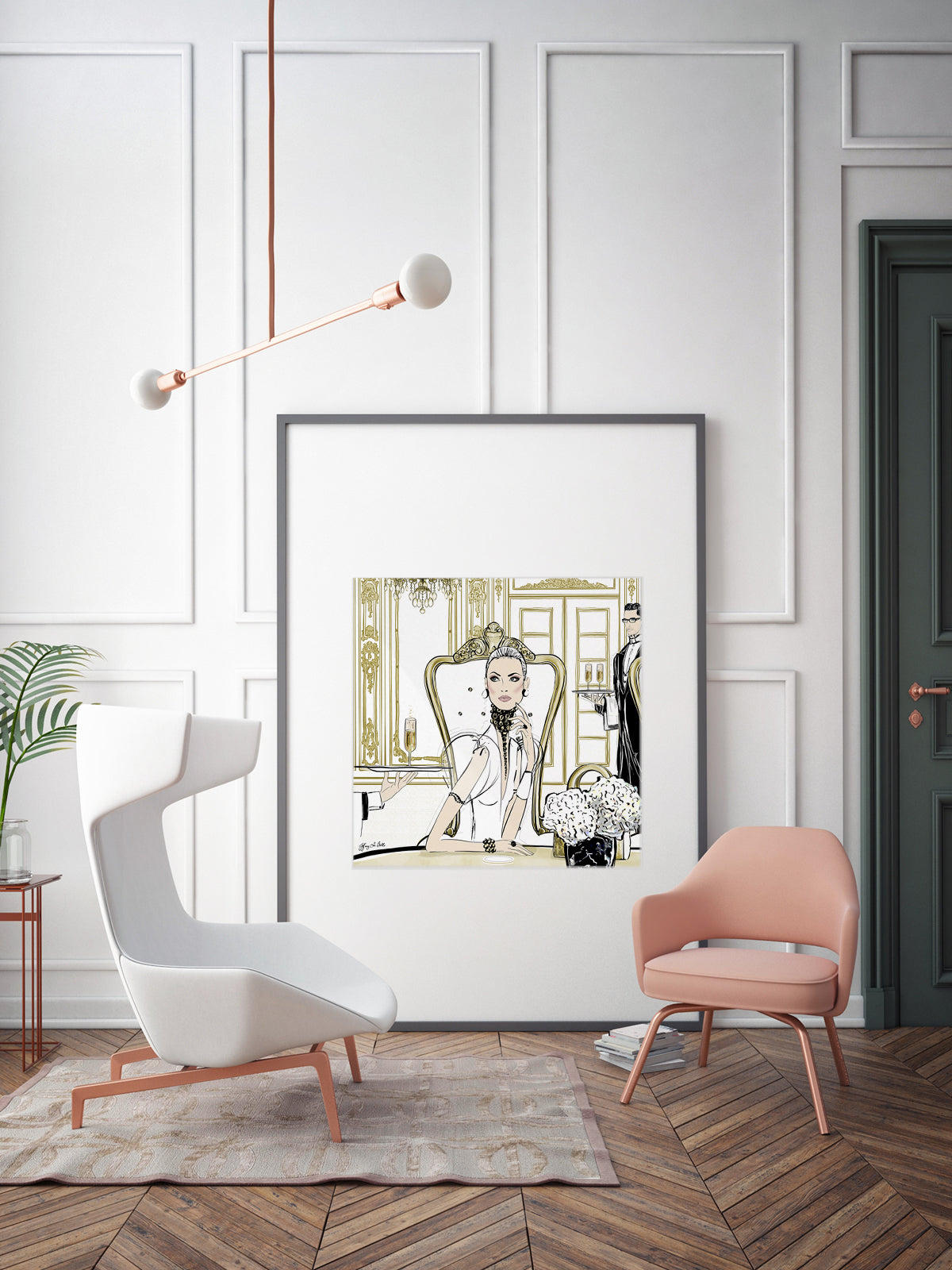 Champagne Dining - Illustration - Limited Edition Print - Tiffany La Belle