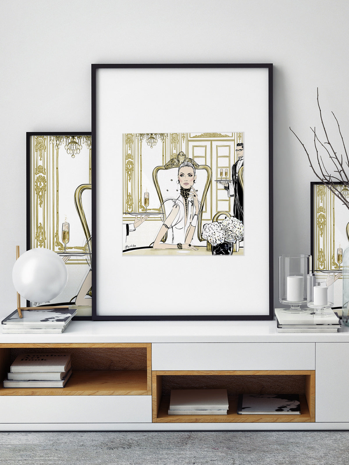 Champagne Dining - Illustration - Limited Edition Print - Tiffany La Belle