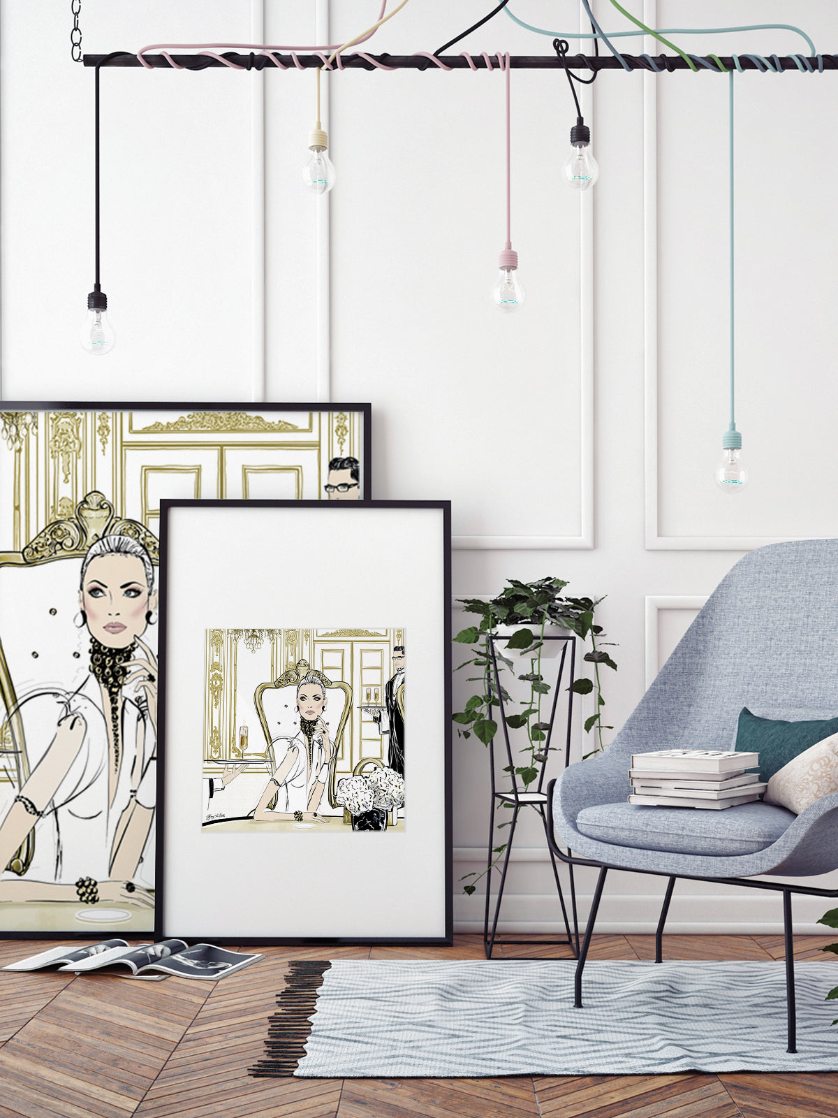 Champagne Dining - Illustration - Limited Edition Print - Tiffany La Belle