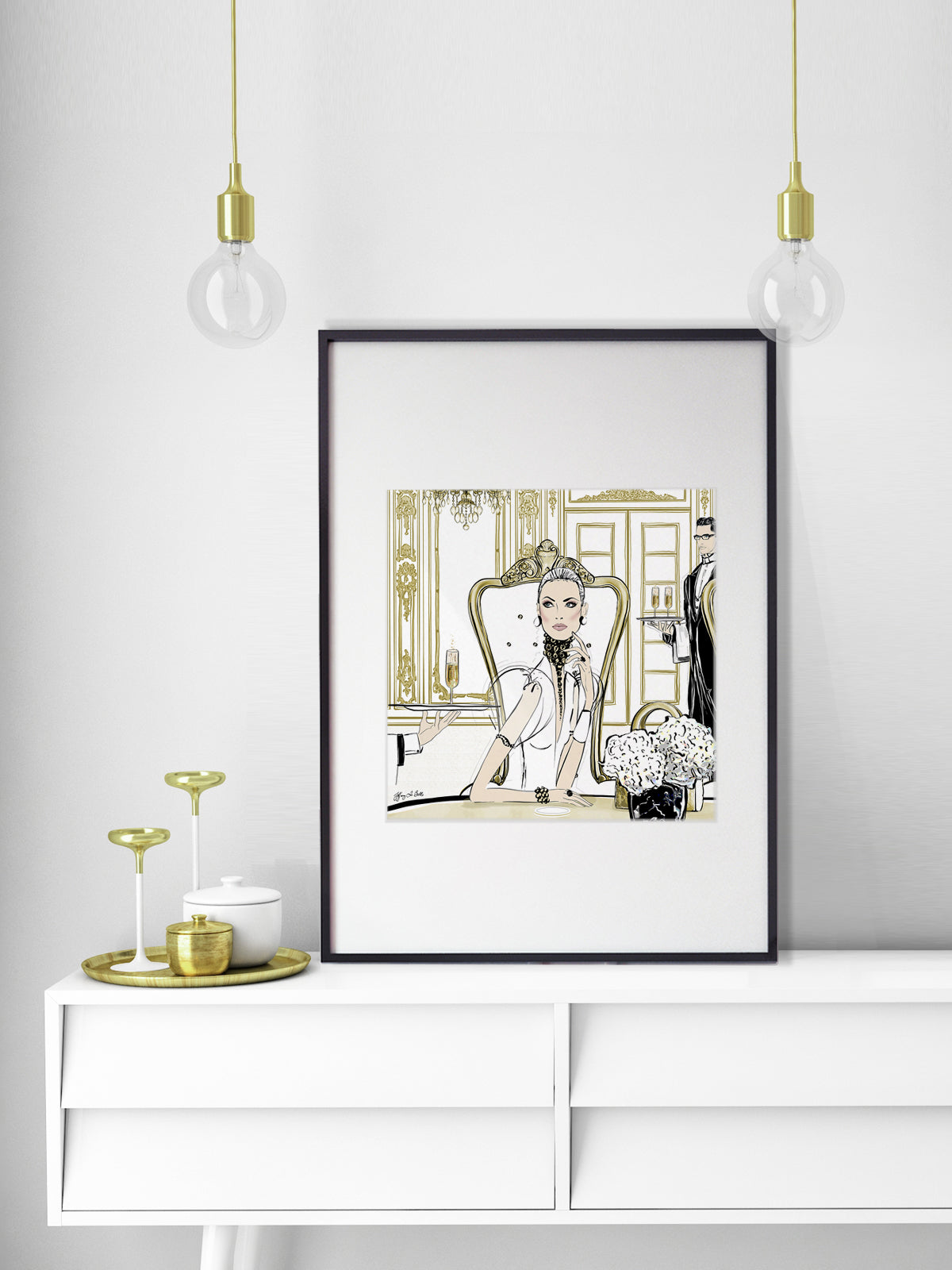Champagne Dining - Illustration - Limited Edition Print - Tiffany La Belle