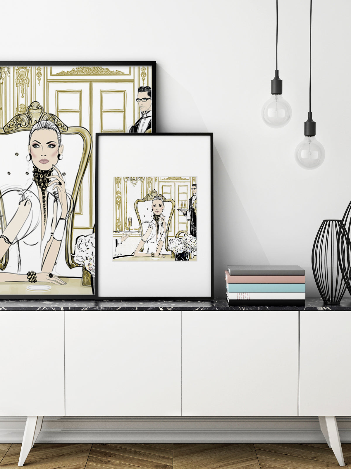 Champagne Dining - Illustration - Limited Edition Print - Tiffany La Belle