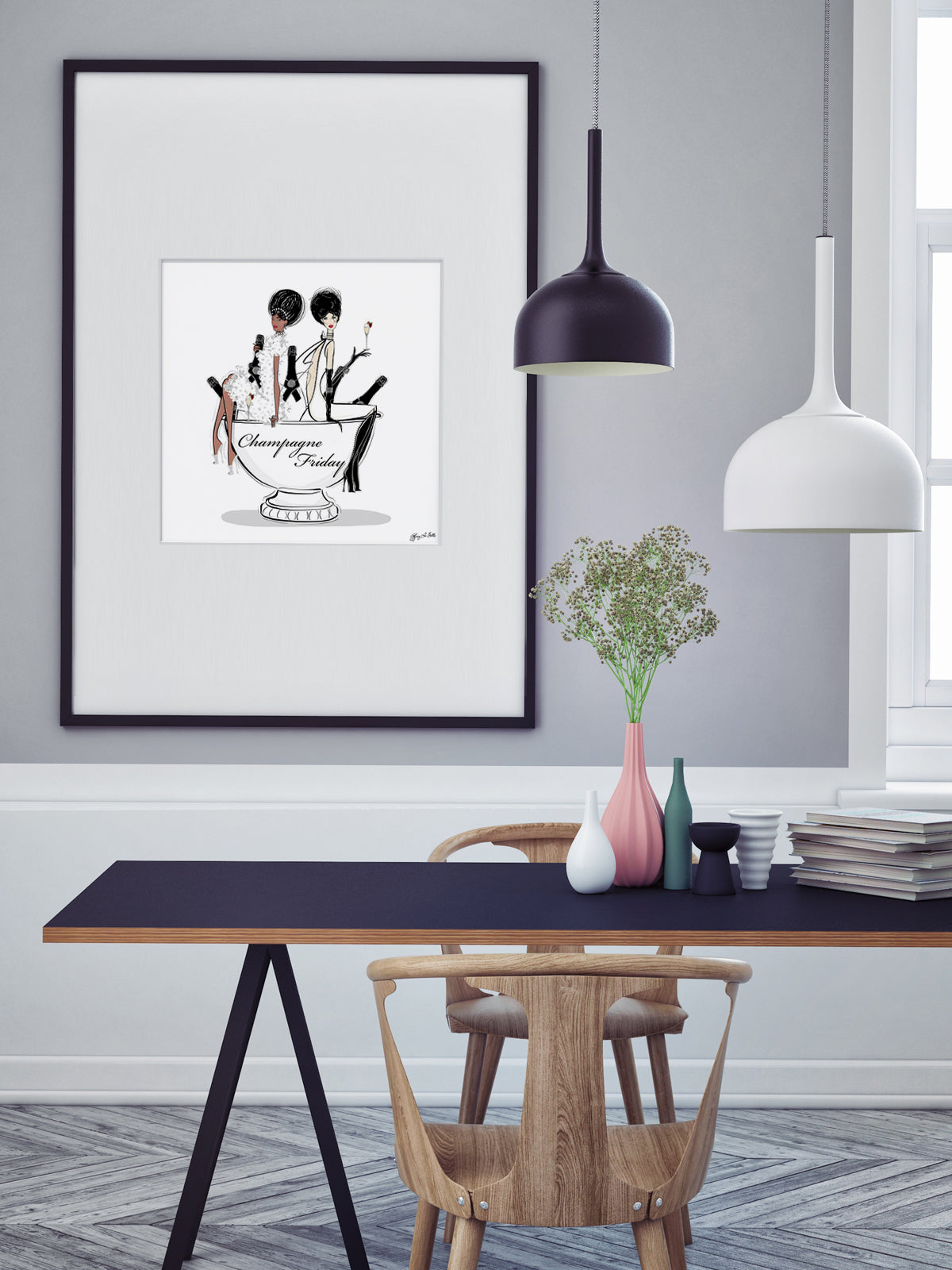 Champagne Friday - Illustration - Limited Edition Print - Tiffany La Belle