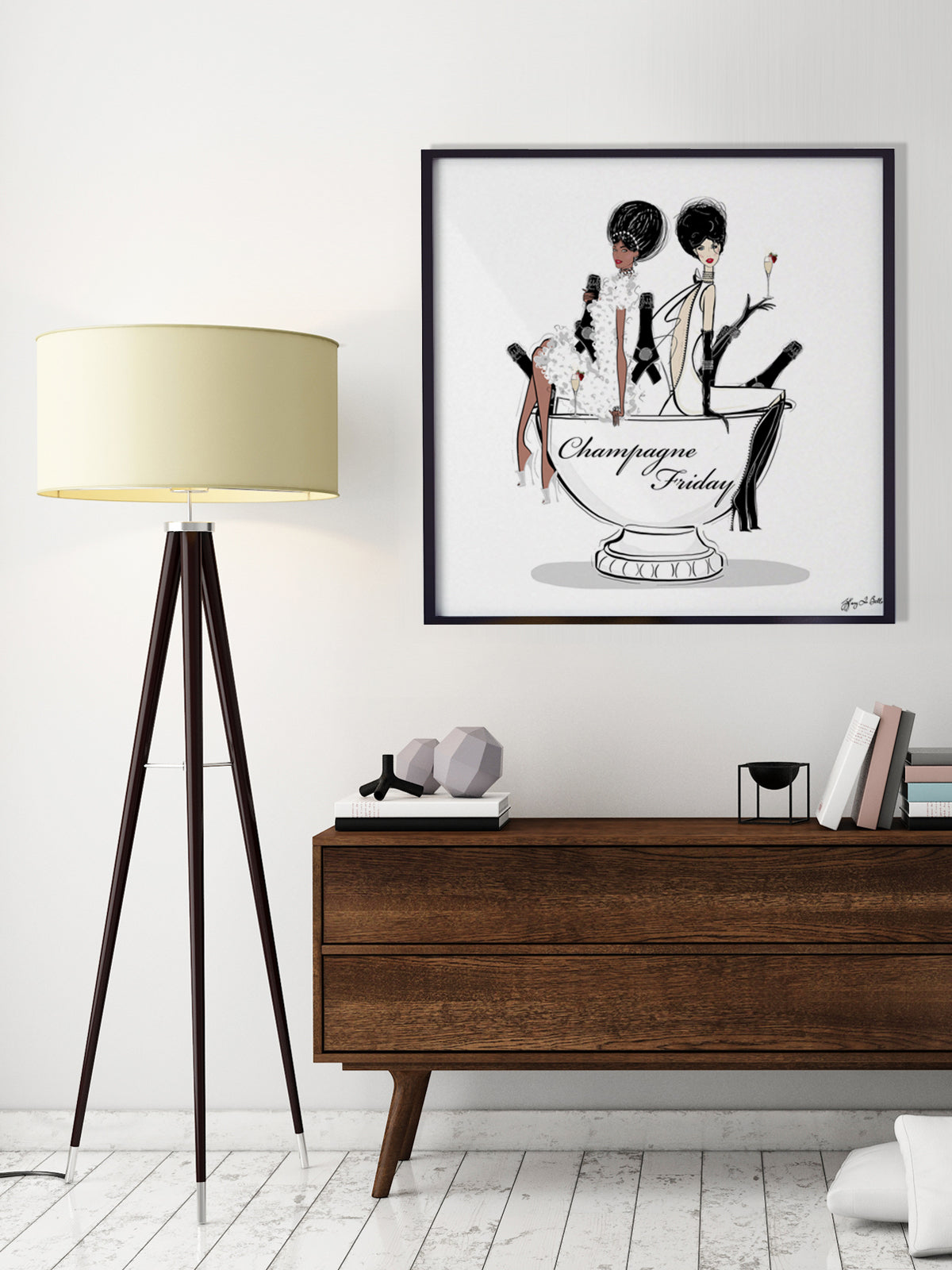 Champagne Friday - Illustration - Limited Edition Print - Tiffany La Belle