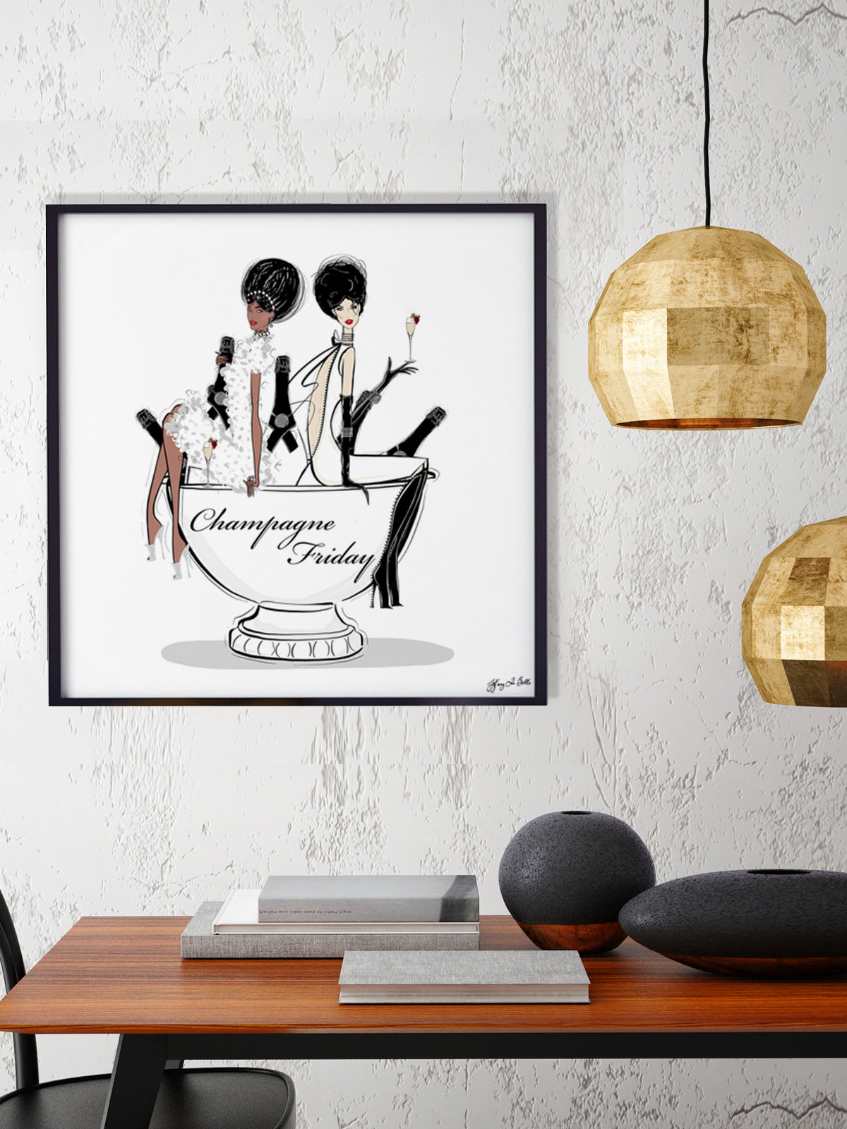 Champagne Friday - Illustration - Limited Edition Print - Tiffany La Belle