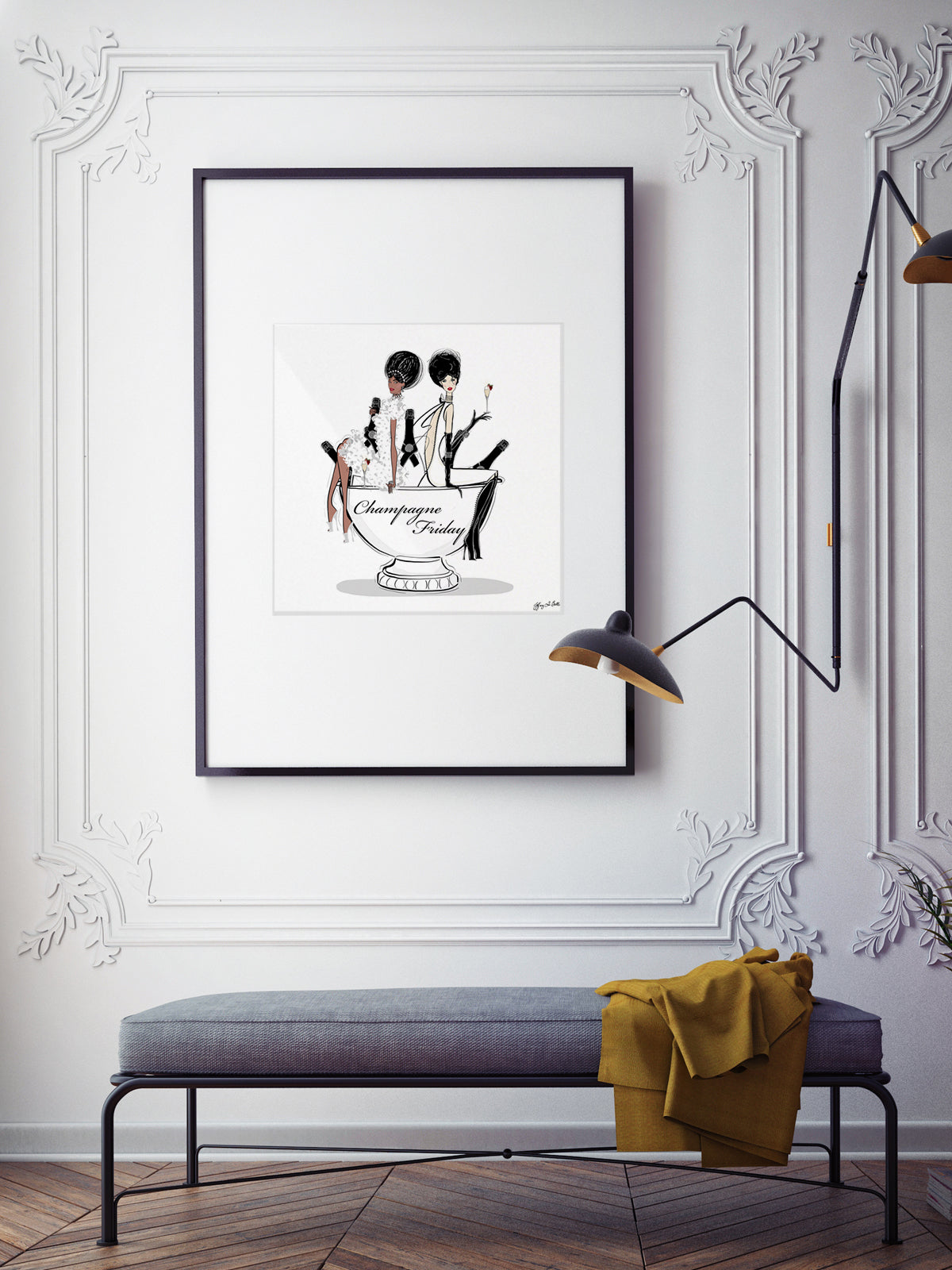 Champagne Friday - Illustration - Limited Edition Print - Tiffany La Belle