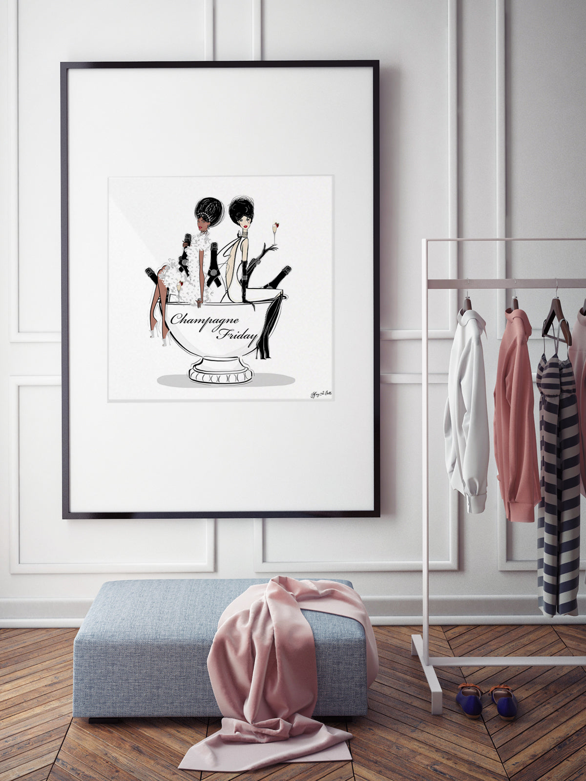 Champagne Friday - Illustration - Limited Edition Print - Tiffany La Belle