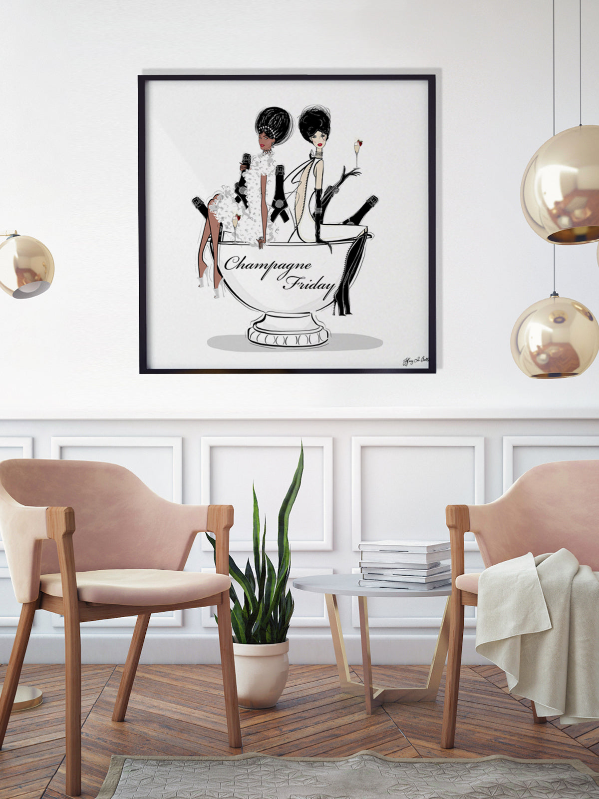 Champagne Friday - Illustration - Limited Edition Print - Tiffany La Belle