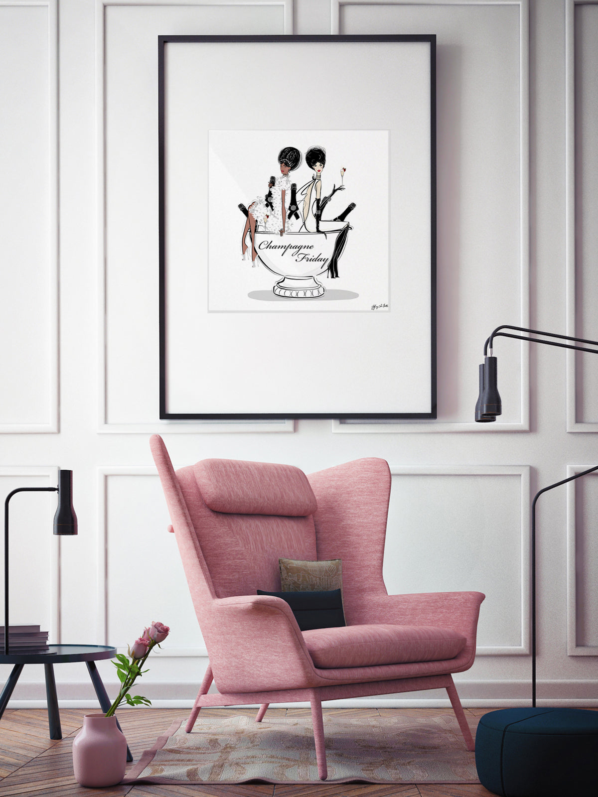 Champagne Friday - Illustration - Limited Edition Print - Tiffany La Belle