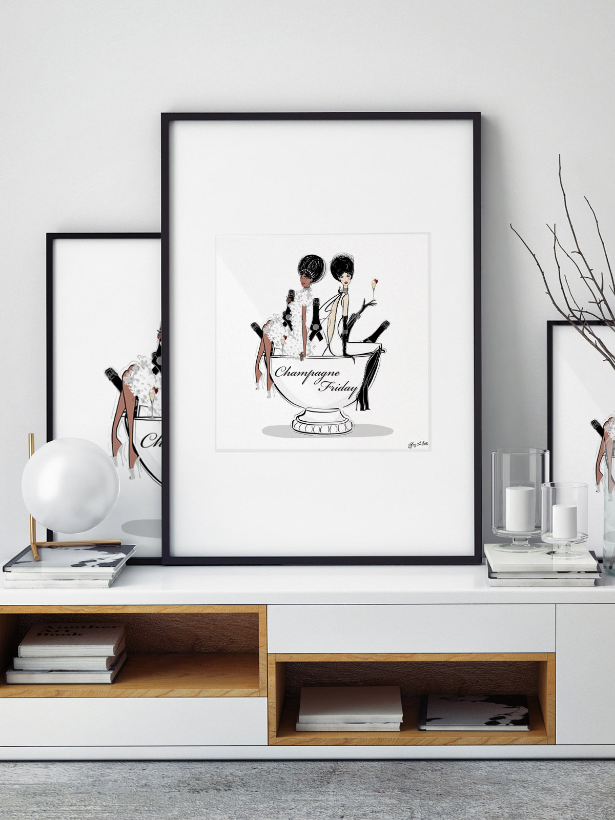 Champagne Friday - Illustration - Limited Edition Print - Tiffany La Belle