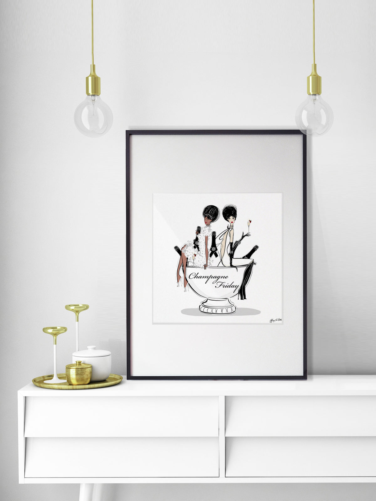 Champagne Friday - Illustration - Limited Edition Print - Tiffany La Belle