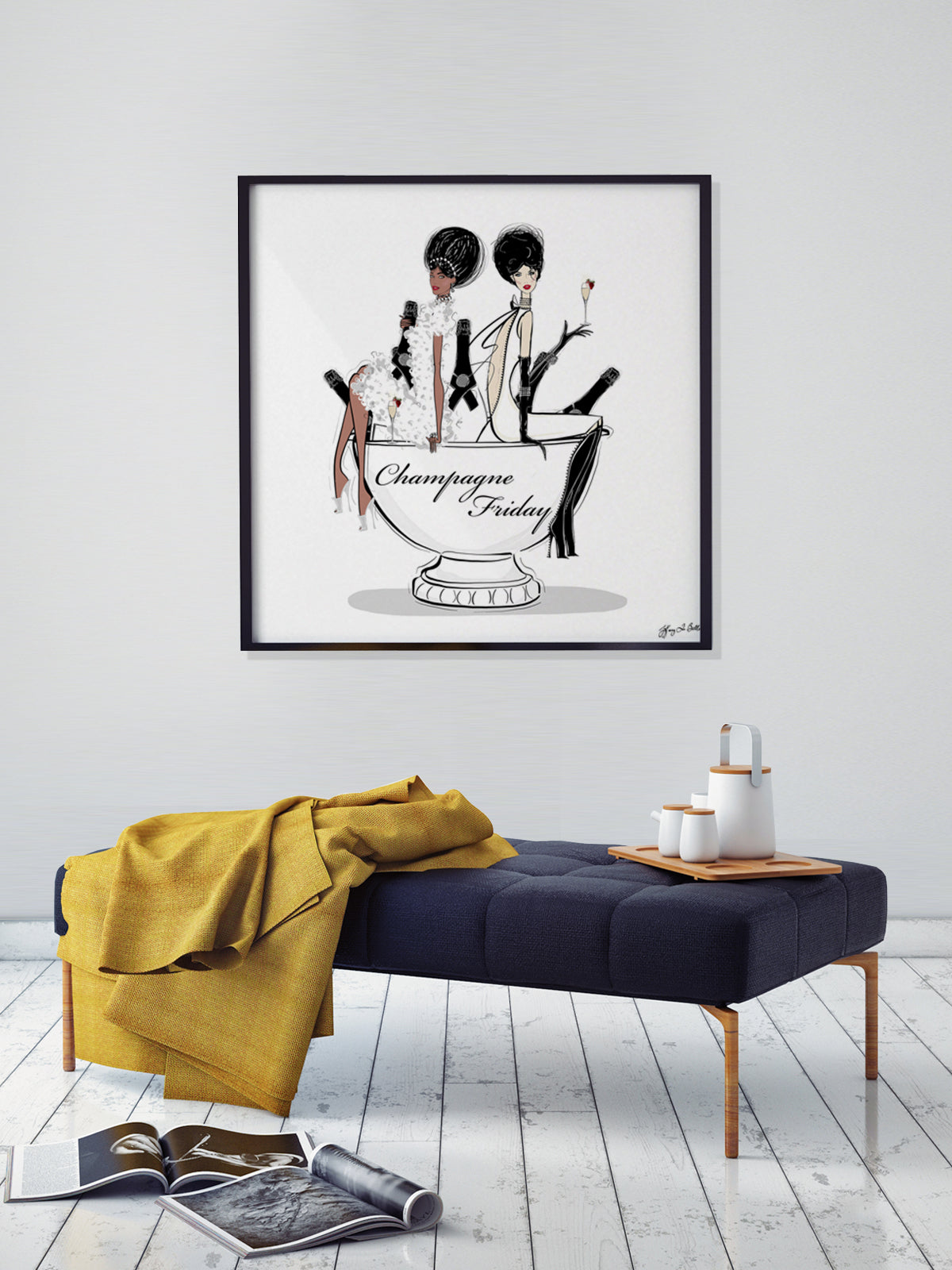 Champagne Friday - Illustration - Limited Edition Print - Tiffany La Belle