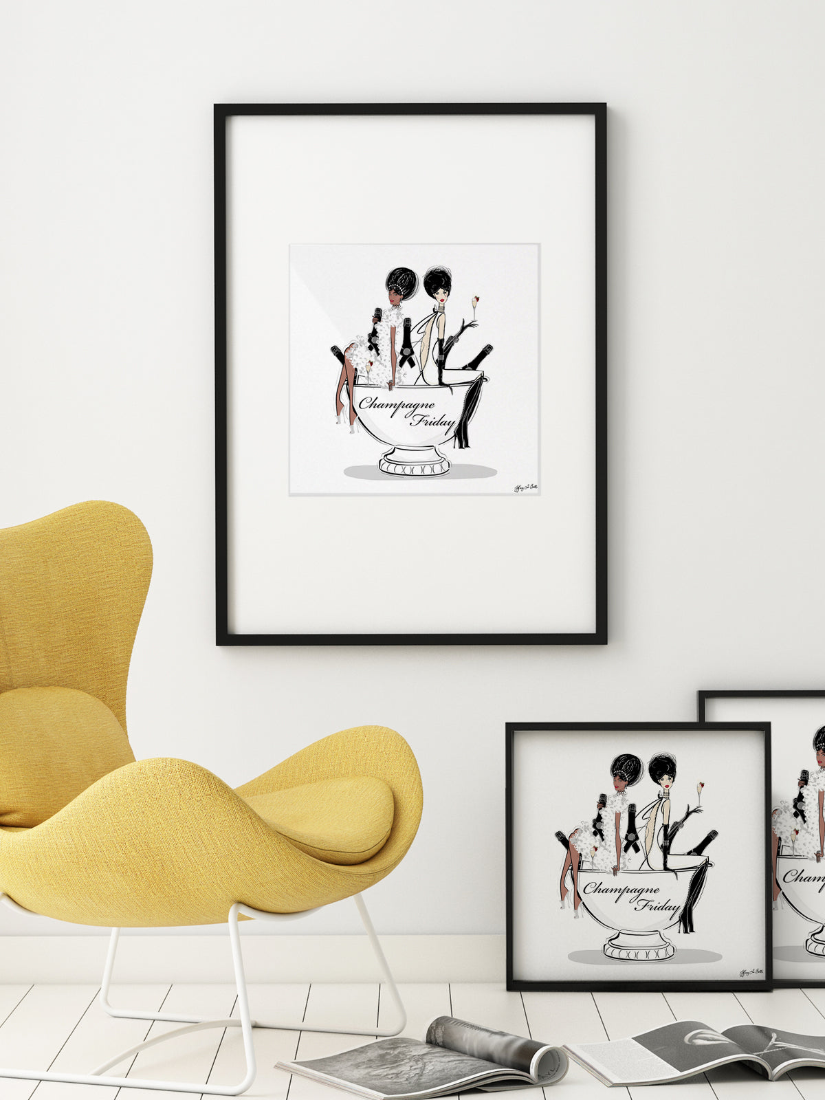 Champagne Friday - Illustration - Limited Edition Print - Tiffany La Belle