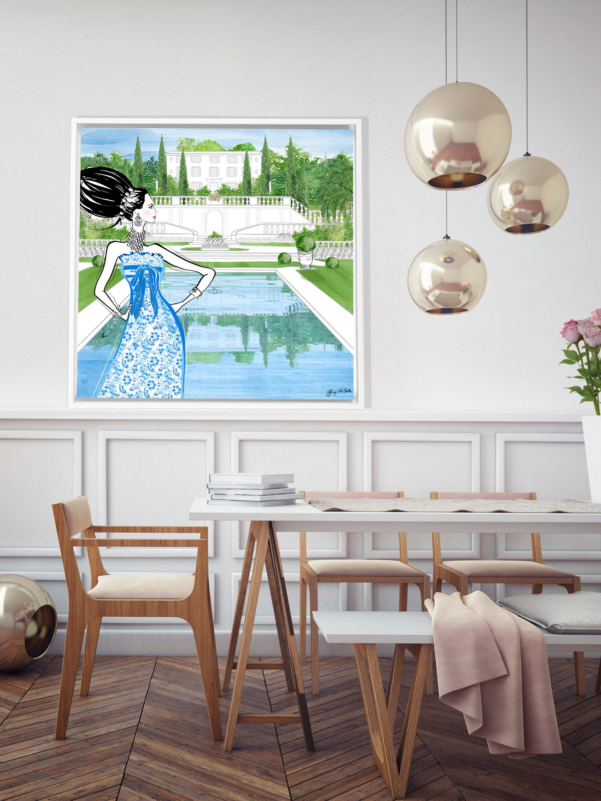 Chanel Haute Couture Spring - Illustration - Canvas Gallery Print - Unframed or Framed - Tiffany La Belle