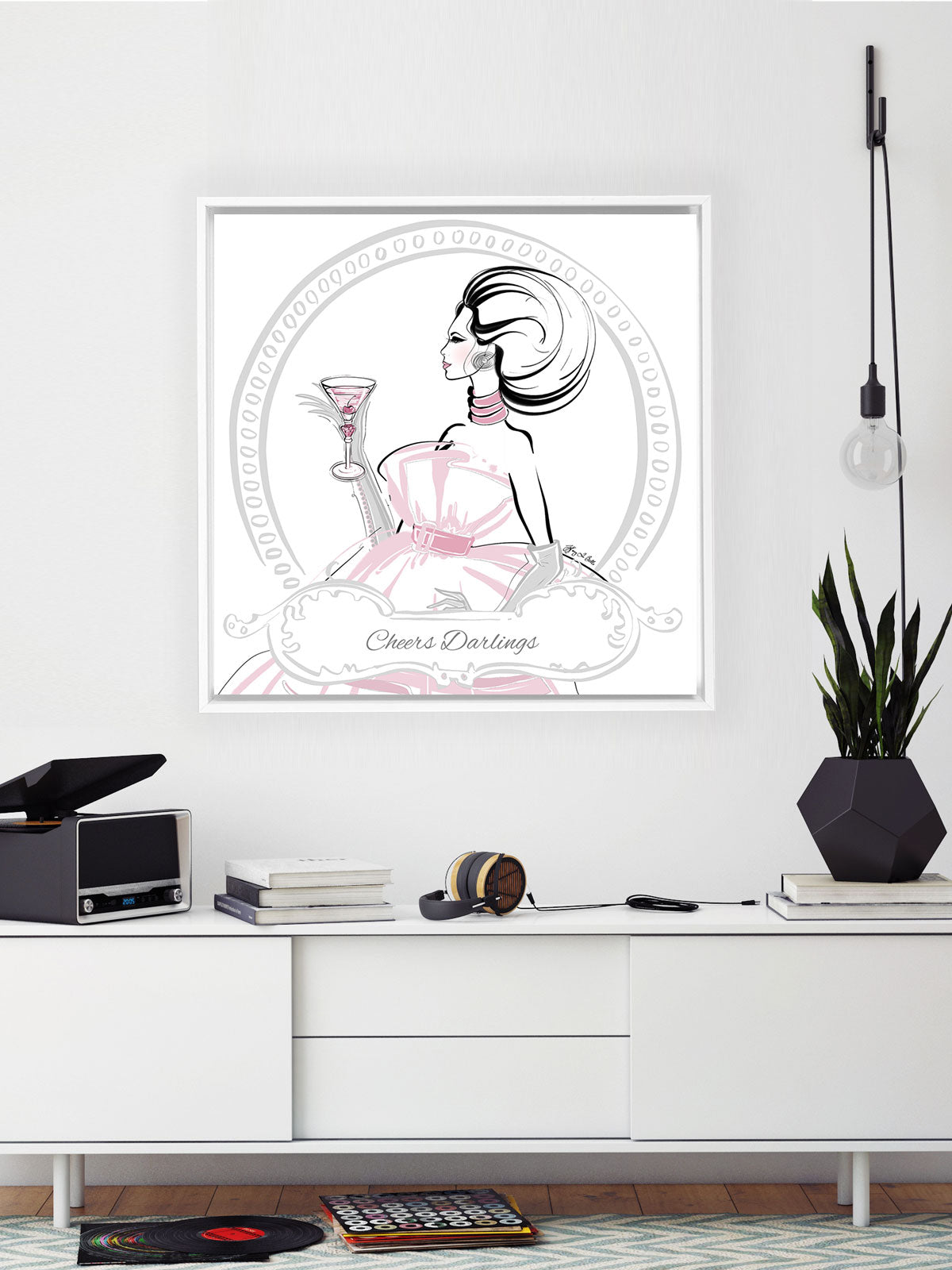Cheers Darlings - Illustration - Canvas Gallery Print - Unframed or Framed - Tiffany La Belle