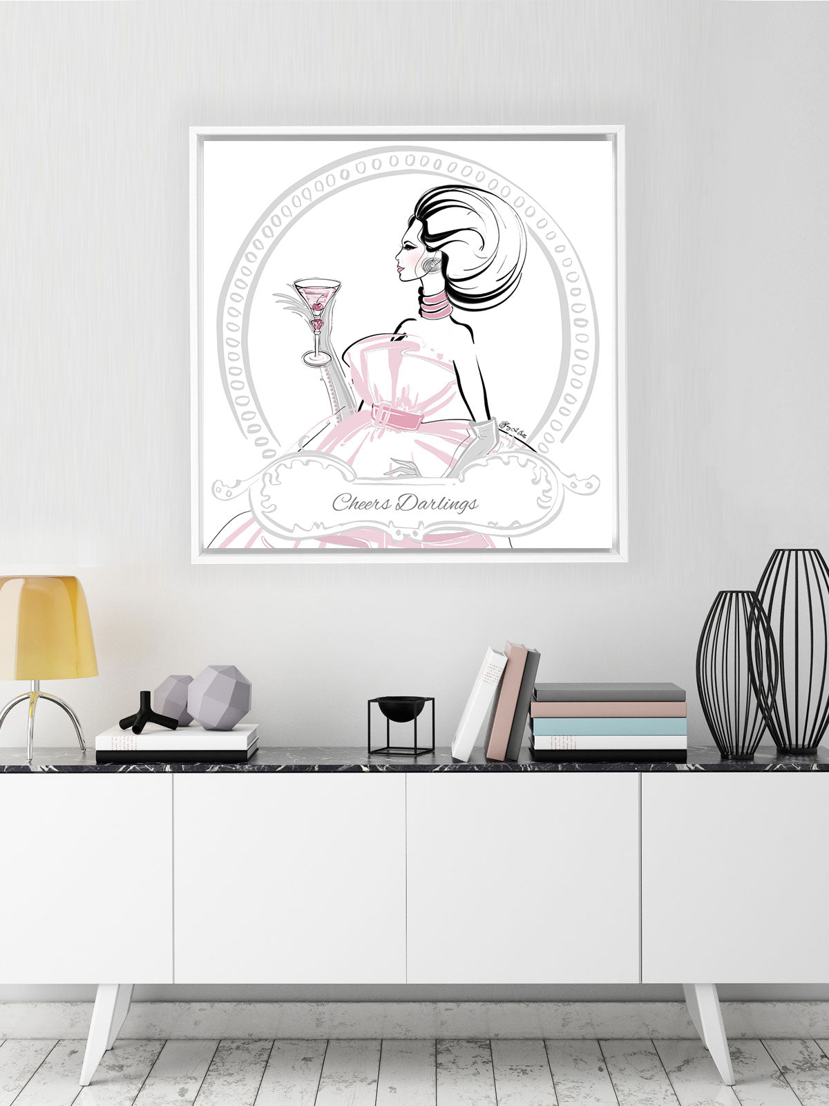 Cheers Darlings - Illustration - Canvas Gallery Print - Unframed or Framed - Tiffany La Belle