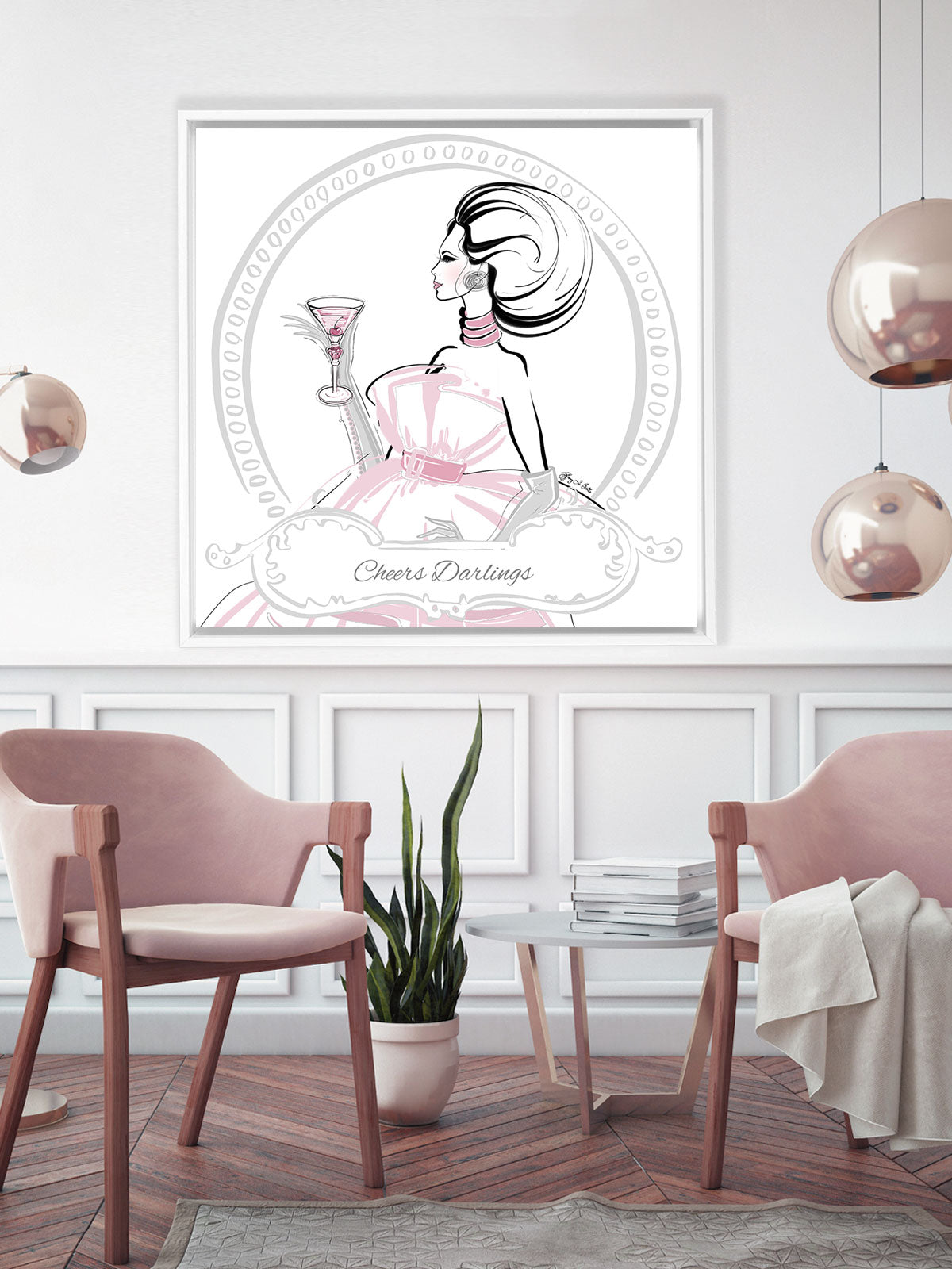 Cheers Darlings - Illustration - Canvas Gallery Print - Unframed or Framed - Tiffany La Belle