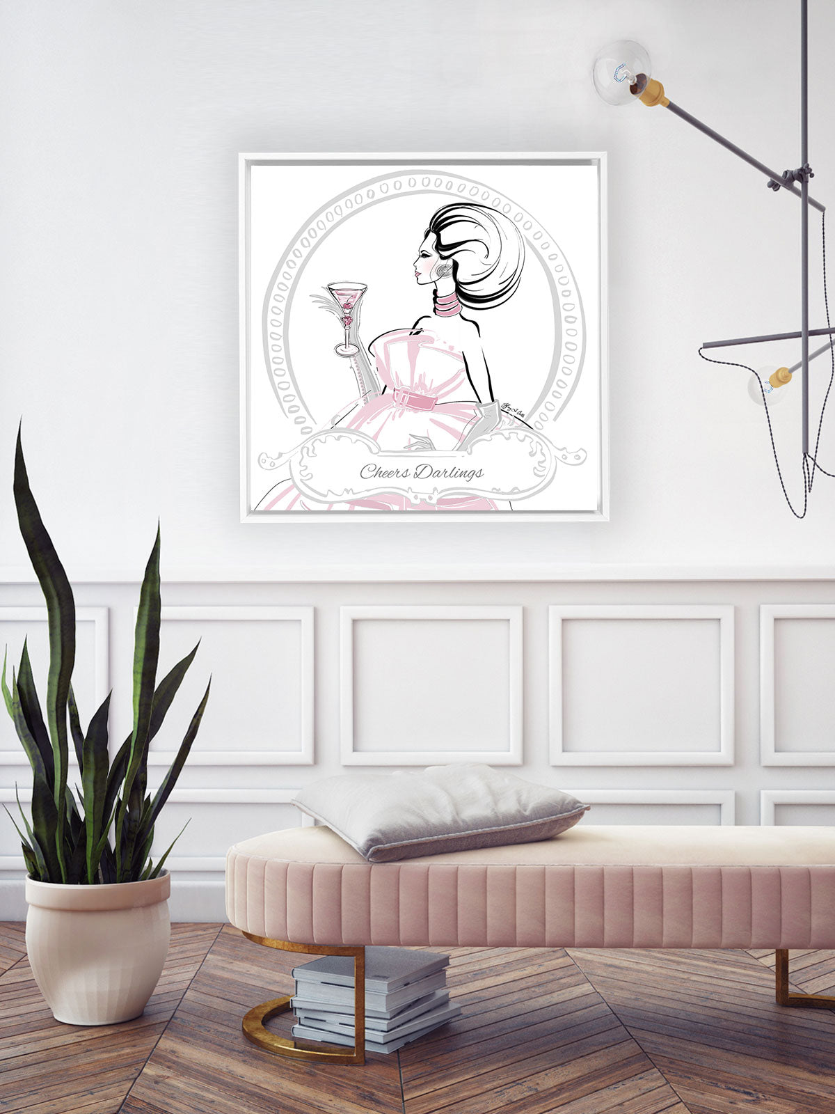 Cheers Darlings - Illustration - Canvas Gallery Print - Unframed or Framed - Tiffany La Belle