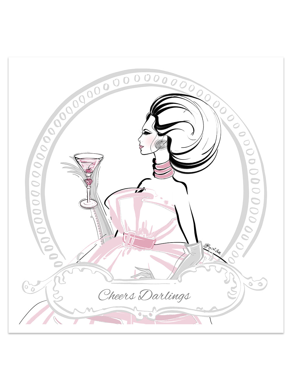 Cheers Darlings - Illustration - Limited Edition Print - Tiffany La Belle