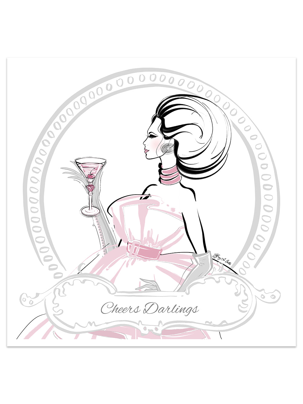 Cheers Darlings - Illustration - Limited Edition Print - Tiffany La Belle