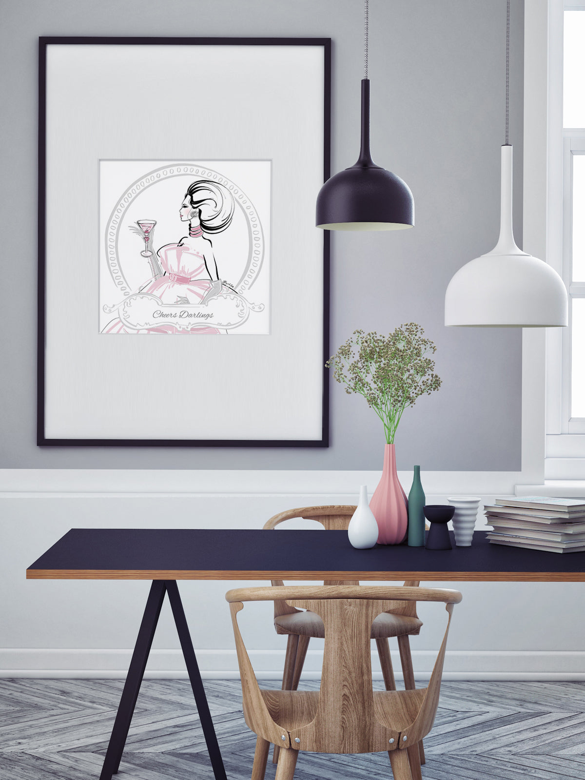 Cheers Darlings - Illustration - Limited Edition Print - Tiffany La Belle