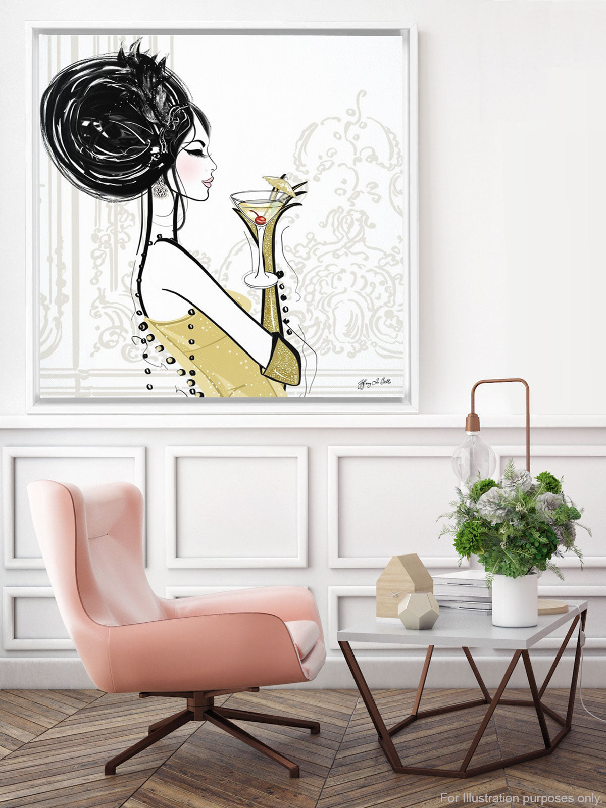 Cocktail Hour - Illustration - Canvas Gallery Print - Unframed or Framed - Tiffany La Belle