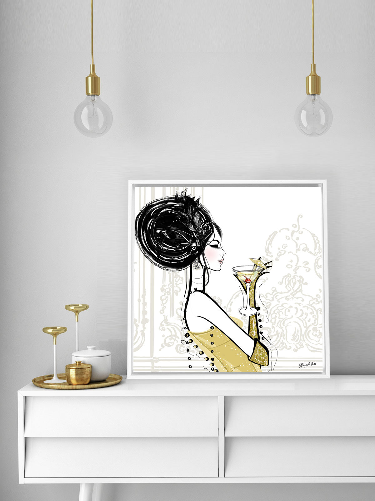 Cocktail Hour - Illustration - Canvas Gallery Print - Unframed or Framed - Tiffany La Belle