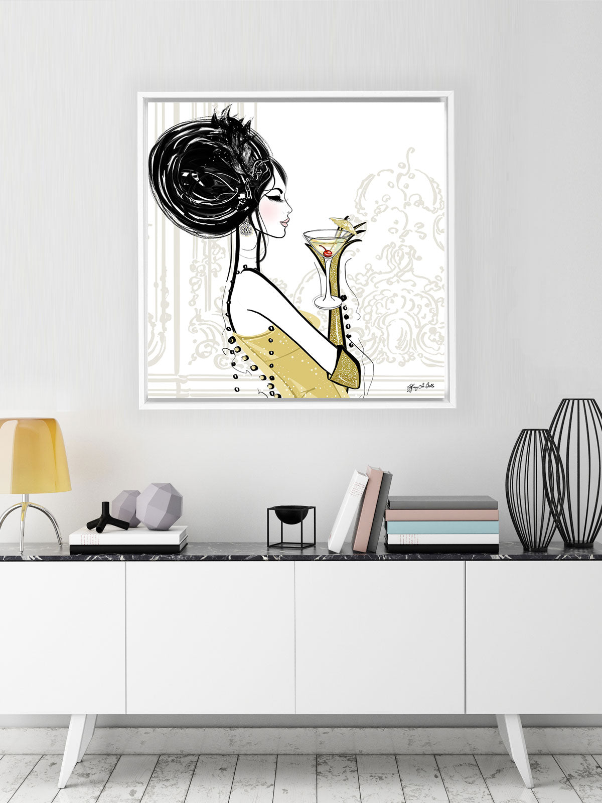Cocktail Hour - Illustration - Canvas Gallery Print - Unframed or Framed - Tiffany La Belle