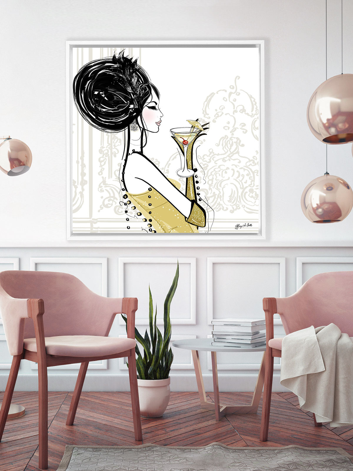 Cocktail Hour - Illustration - Canvas Gallery Print - Unframed or Framed - Tiffany La Belle