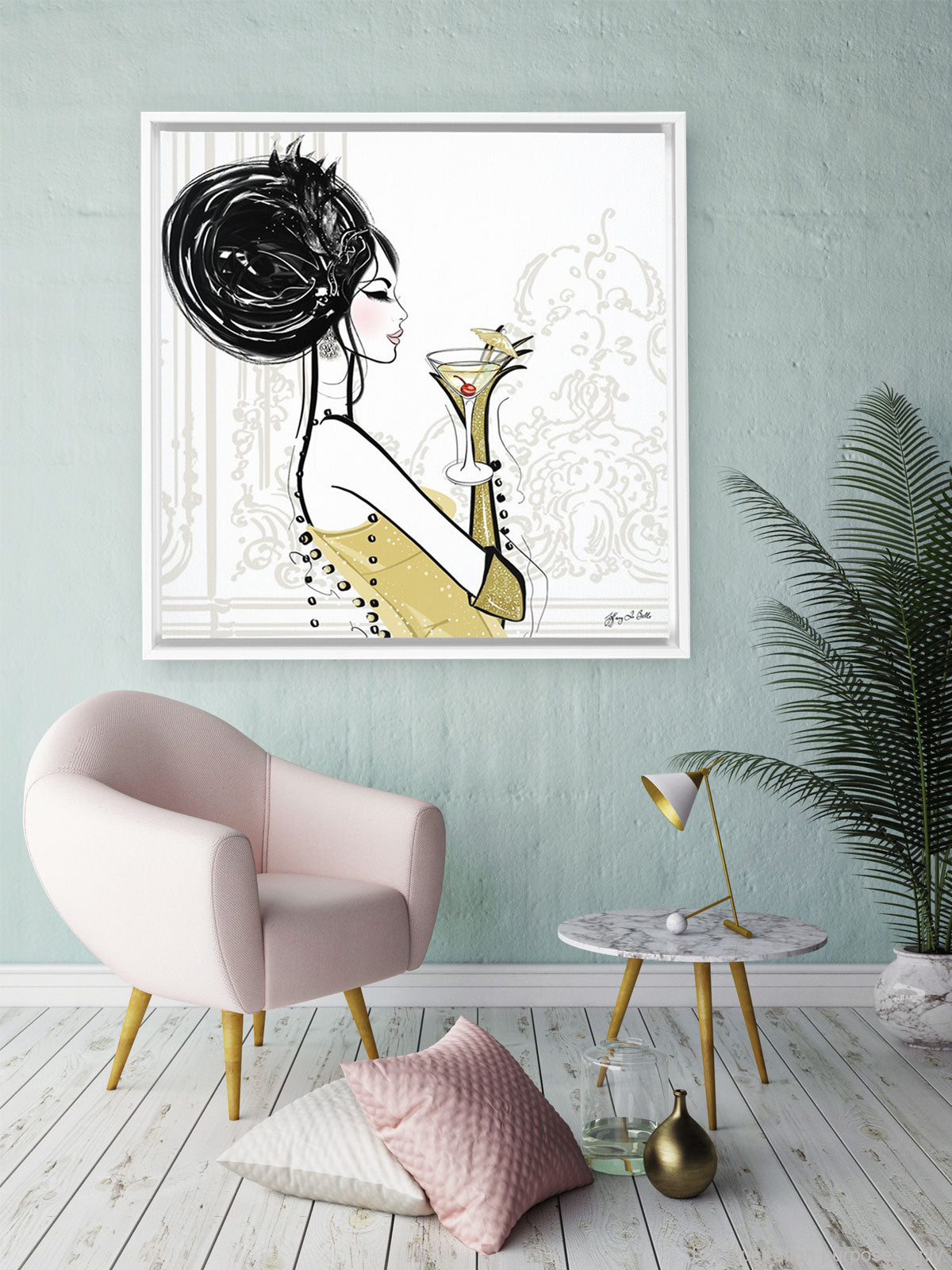 Cocktail Hour - Illustration - Canvas Gallery Print - Unframed or Framed - Tiffany La Belle